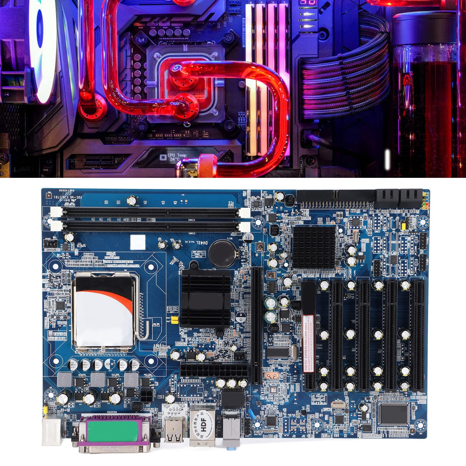 Płyta Główna do Komputera Stacjonarnego, Przemysłowa Płyta Główna 5 Port PCI Stabilne Filtrowanie Kondensatorów VGA Pin LPT COM Port Szeregowy G41 Lga775 Płyta Główna