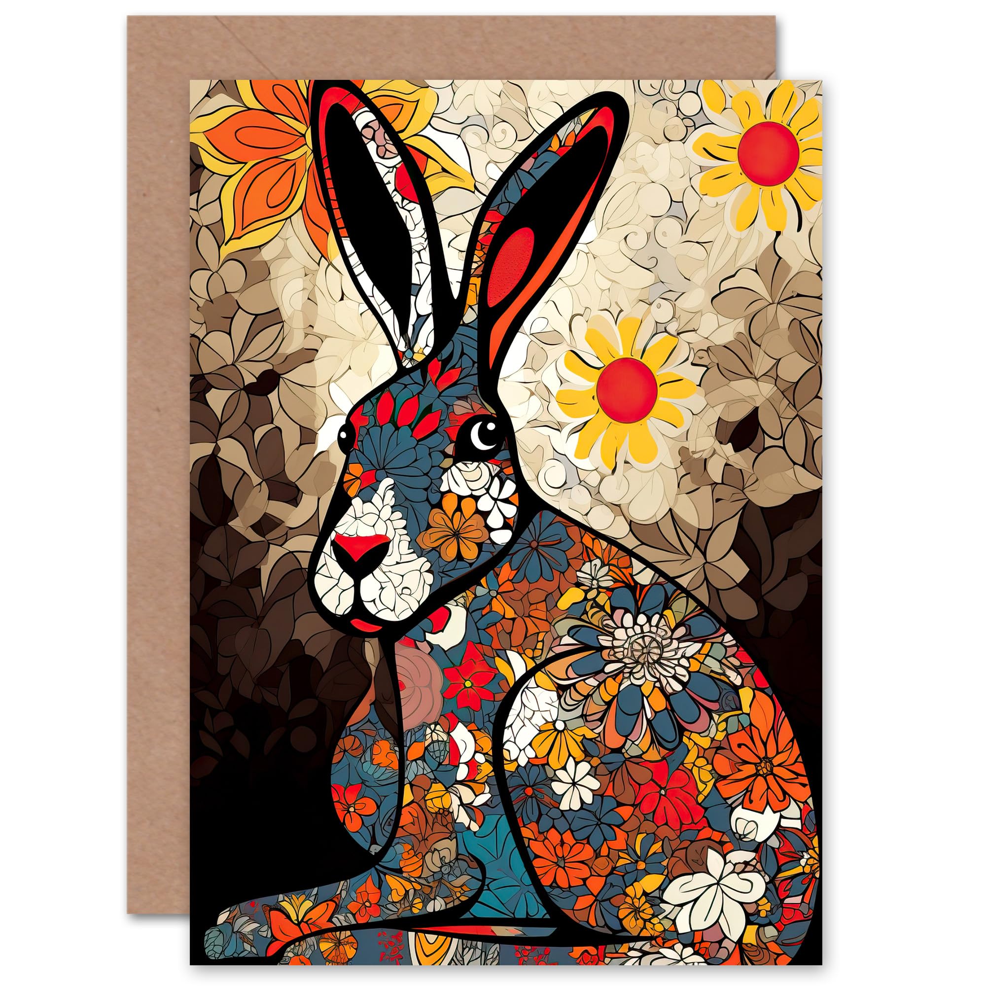 Artery8 Flowers in Your Hare Flower Power for Wife Her Mum Sister Daughter Mom Gran Nan Birthday Thank You Mothers Day Blank Art Greeting Card