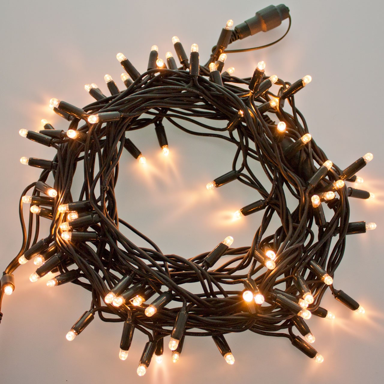 Catena 10 m, 120 maxiled bianco caldo, cavo verde, prolungabile, luci di Natale, luci per albero, decorazioni luminose
