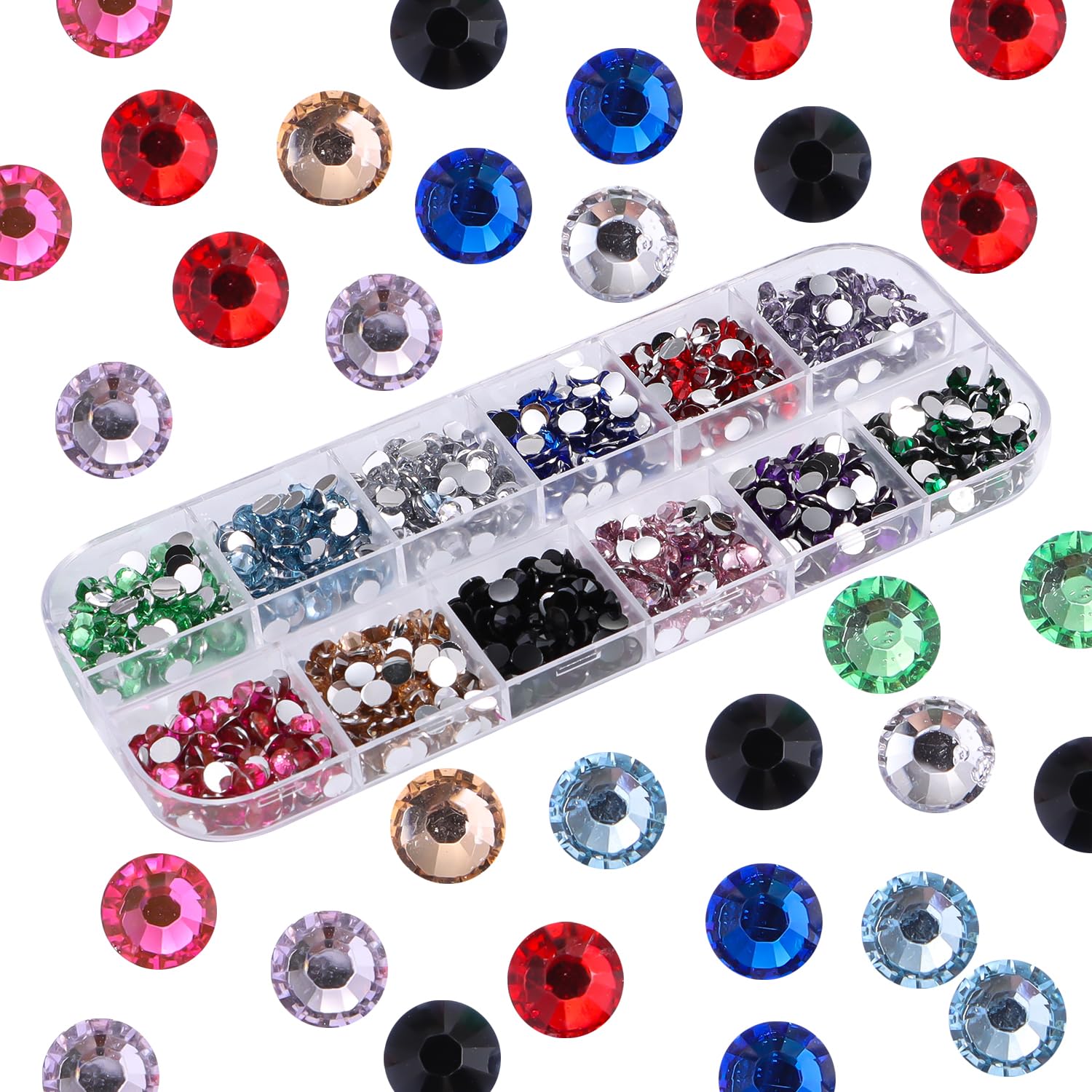 1200pcs 4mm Resin Rhinestones in Bulk, Nail Art Resin Rhinestones Bedazzling Flatback Crystals Non Hotfix Gems for DIY Tumblers Clothing Shoes Manicure