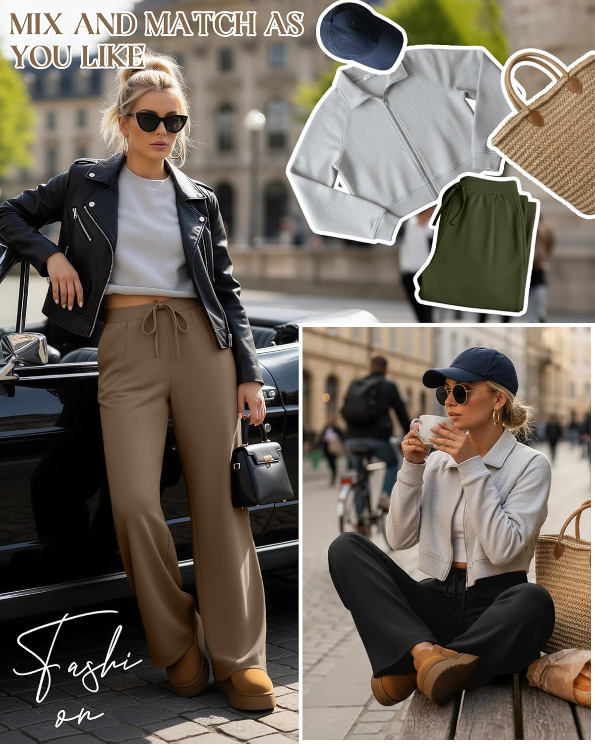 3 Pack Women's Wide Leg Lounge Pants, Loose Drawstring Yoga Sweatpants with Pockets Casual Cozy Pajama Jogger Pants - Image 3