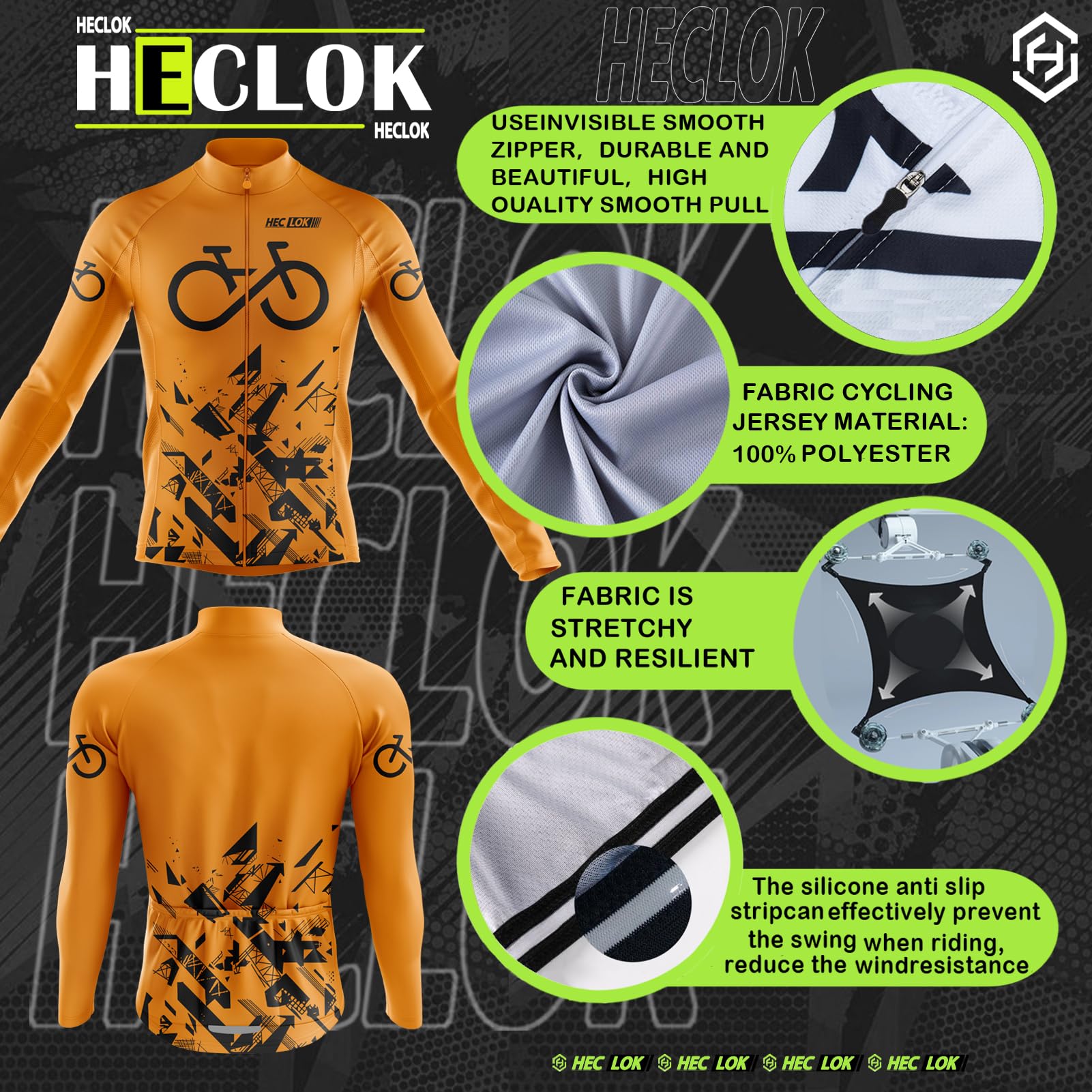 Ropa Ciclismo Otoño/Invierno/Primavera para Hombre Ciclismo Maillot MTB de Manga Larga y Culotte Pantalones Acolchado 9D，9D Gel Pad Acolchado