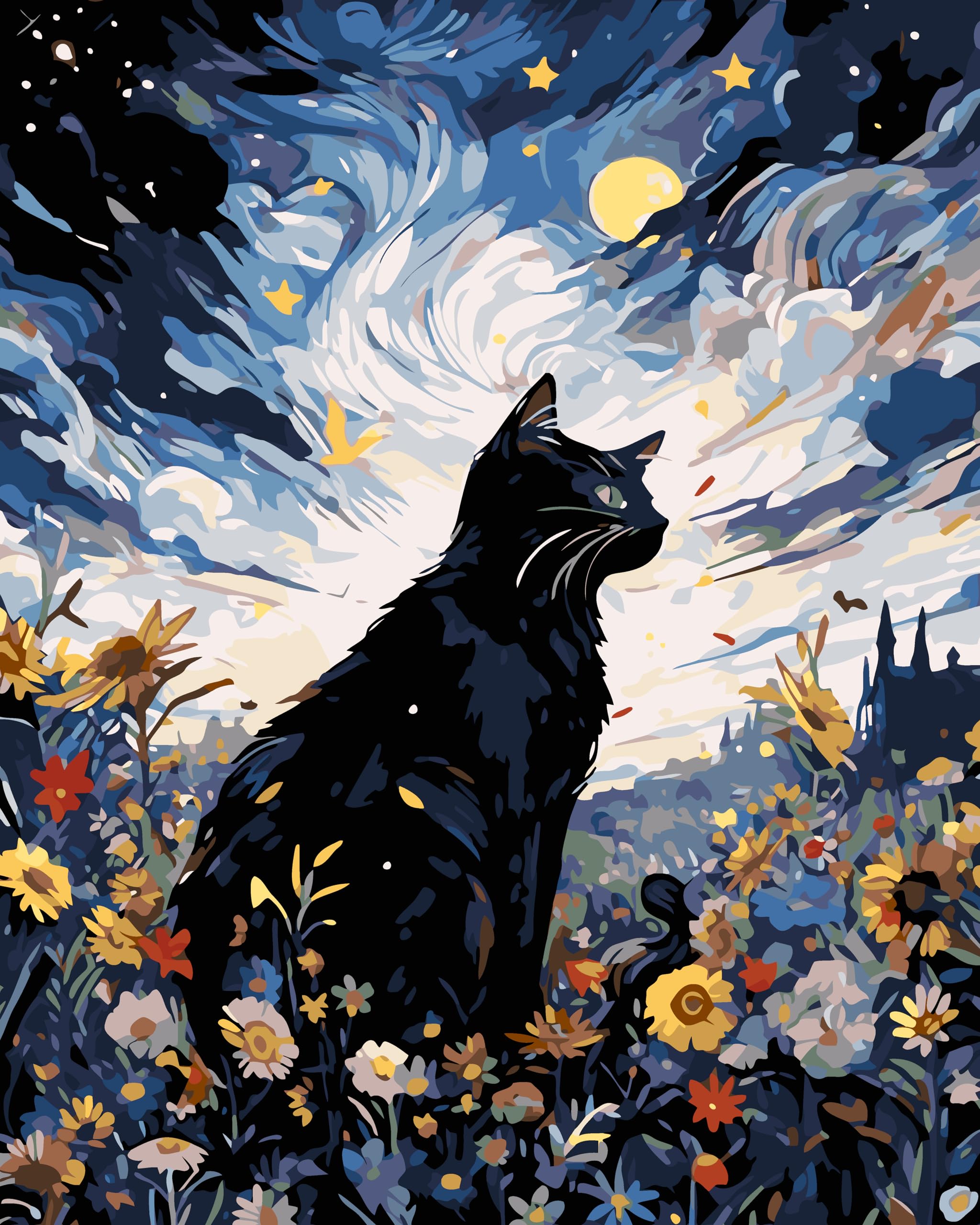 Paint by Numbers Kit - Abstract Cat Painting -8