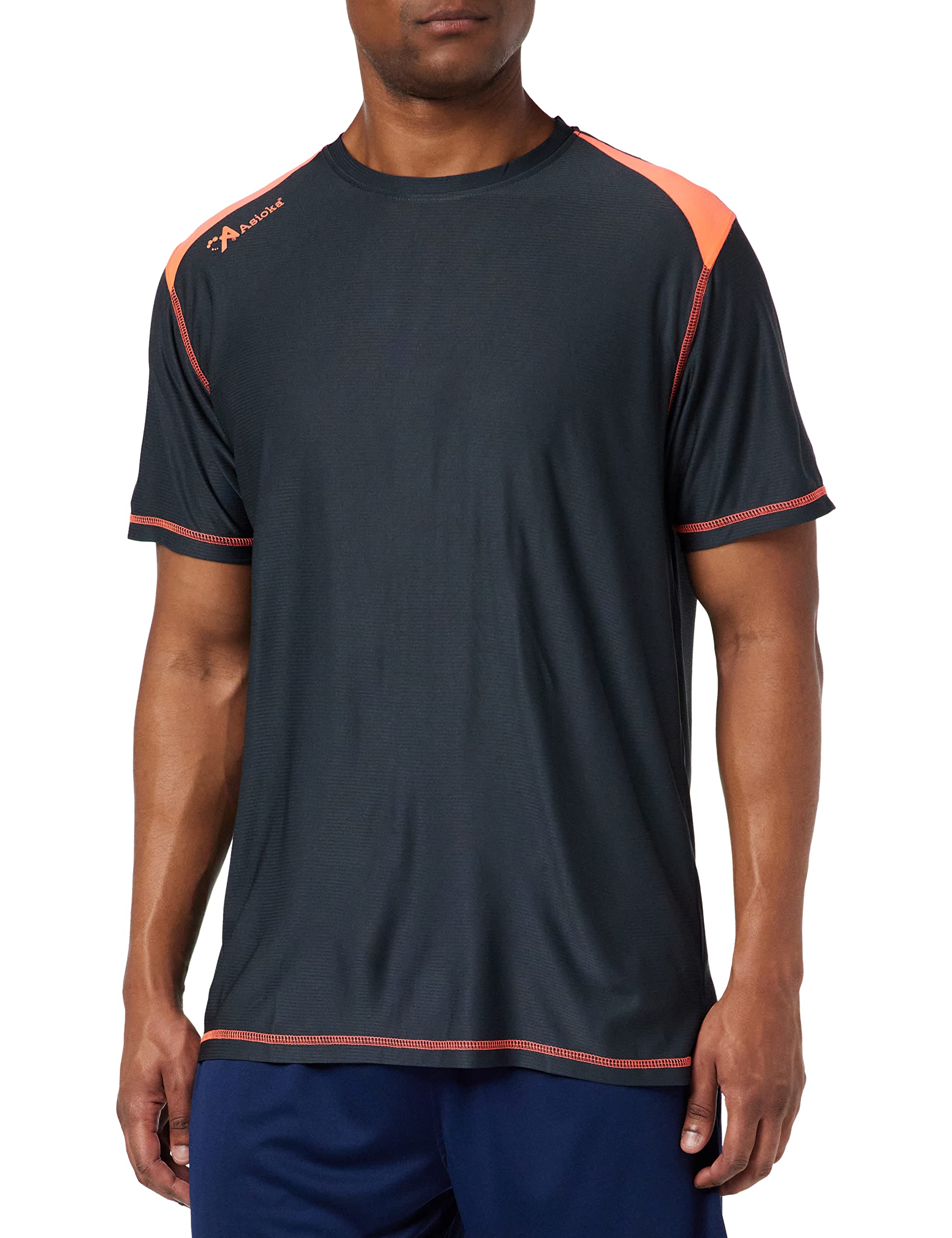 ASIOKA 182/17 Koszulka techniczna kombinowana Unisex dla dorosłych, XL, Marengo/pomarańczowy
