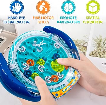 Maze Puzzle Games for Children Aged 4-8 Years Cool Spaceship Maze Toy with Two Steel Balls Challenges Games