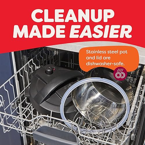 Miniatura 8 de Instant Pot 4QT RIO Mini Multicocina 7 en 1, Olla a Presión, Cocción Lenta, Saltear, Vapor, Arrocera, Yogur y Calentador, Negro, 4 Cuartos