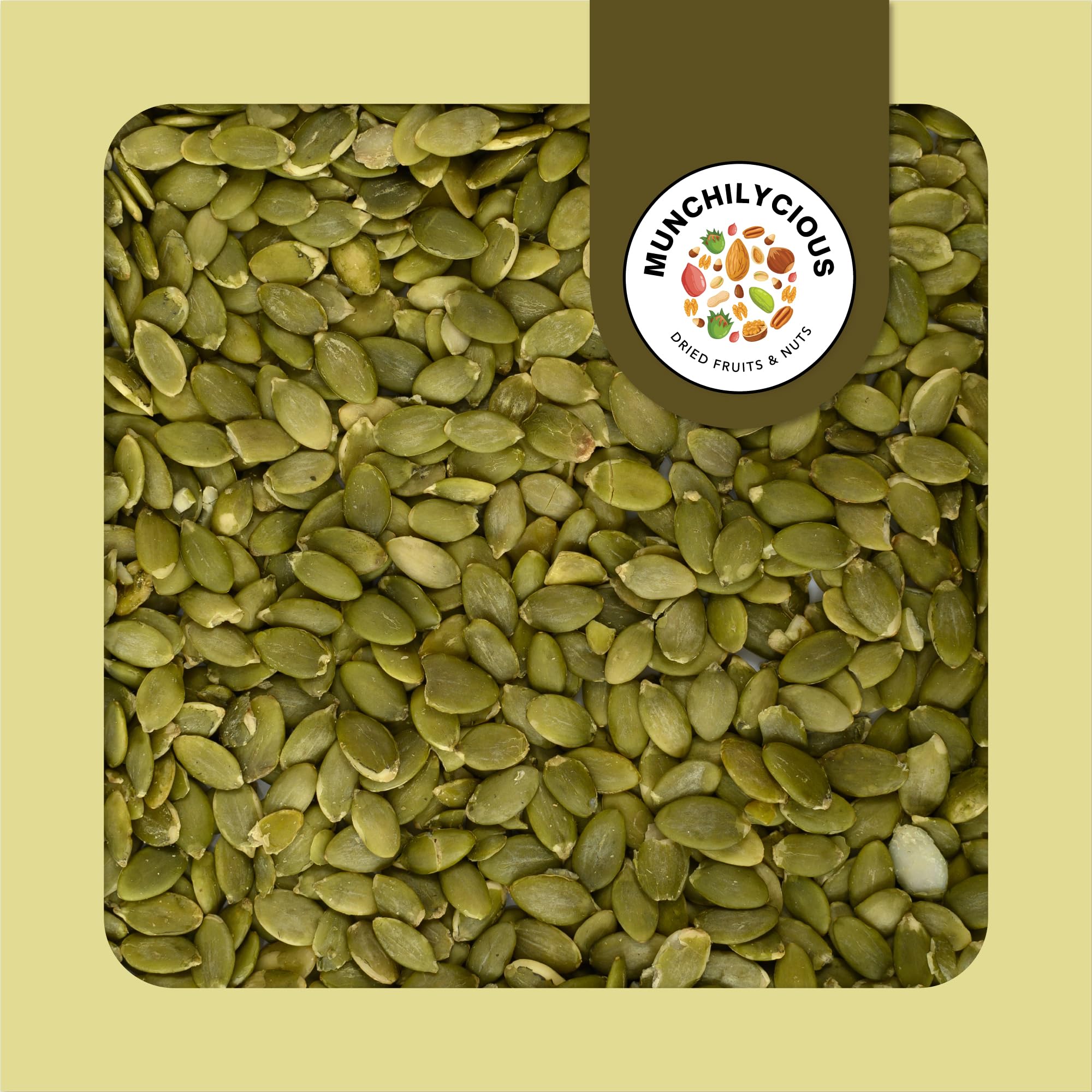 Munchilycious Semillas de Calabaza Peladas 500g, Semillas de Calabaza Crudas y Peladas para Comer