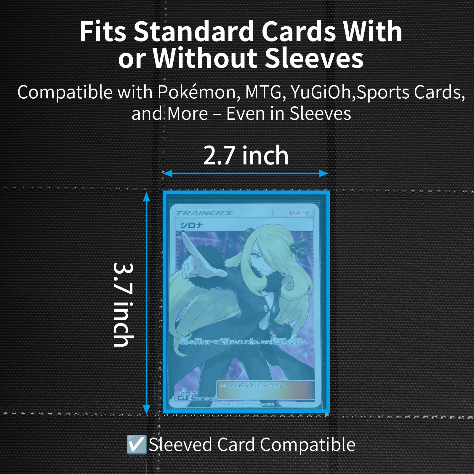Amazon.com: 540 Cards Trading Card Binder  9 Pocket Card Album with 30  Pages, Side Loading Card Holder Book Fits Pokmon, MTG, TCG, YuGiOh, Sports  & Standard Size Cards : Toys & Games