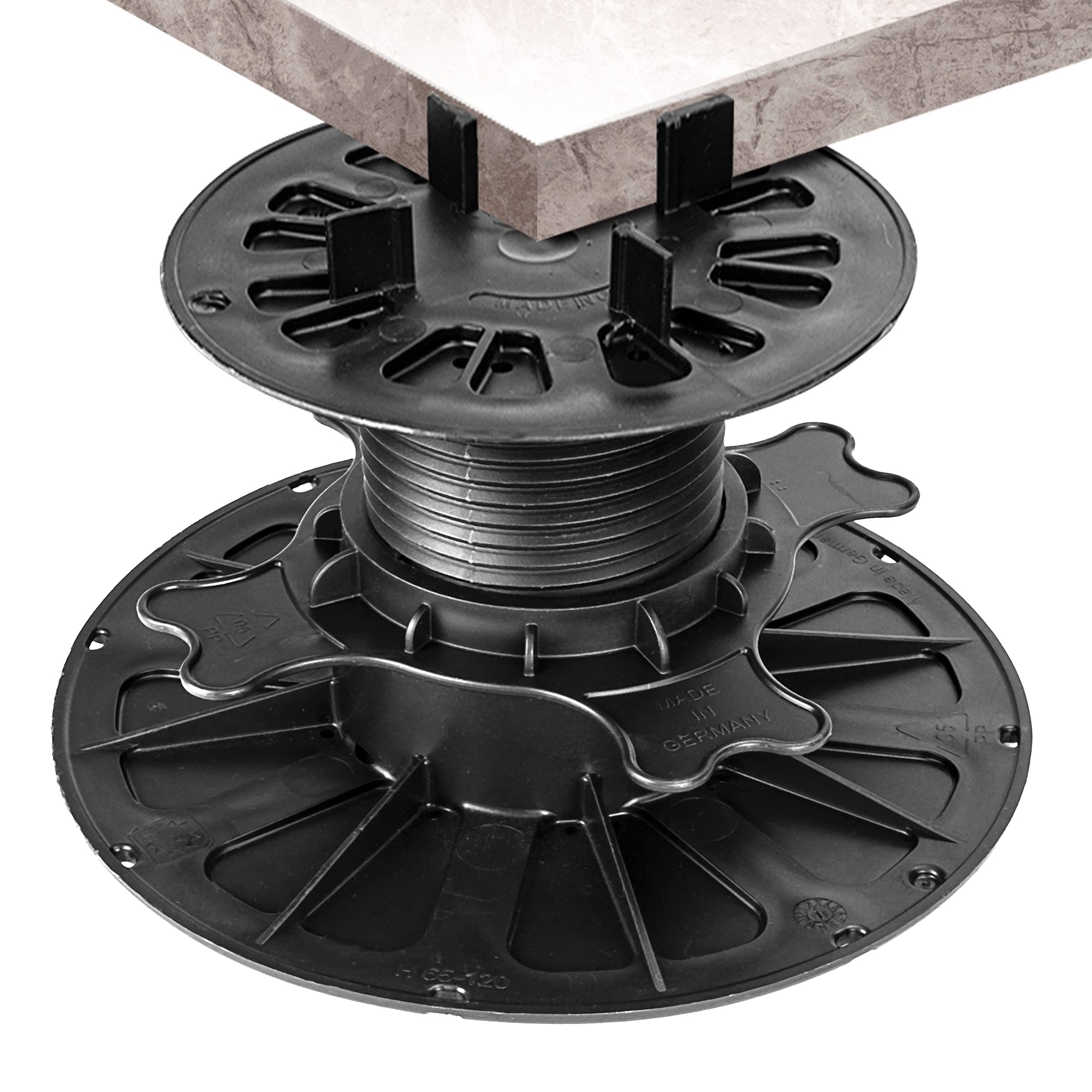 Gartenwelt Riegelsberger Premium Stelzlager 70–120 mm 36 STK 1 Karton | 70–120 mm höhenverstellbar | Bis 1000 kg belastbar | Für Keramik-, Stein-, Betonplatten & Fliesen