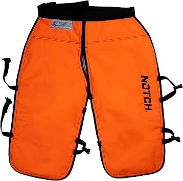 Notch Hi-vis Safety Orange Standard Chainsaw Chaps-Class B, Large-NCHAPR-L