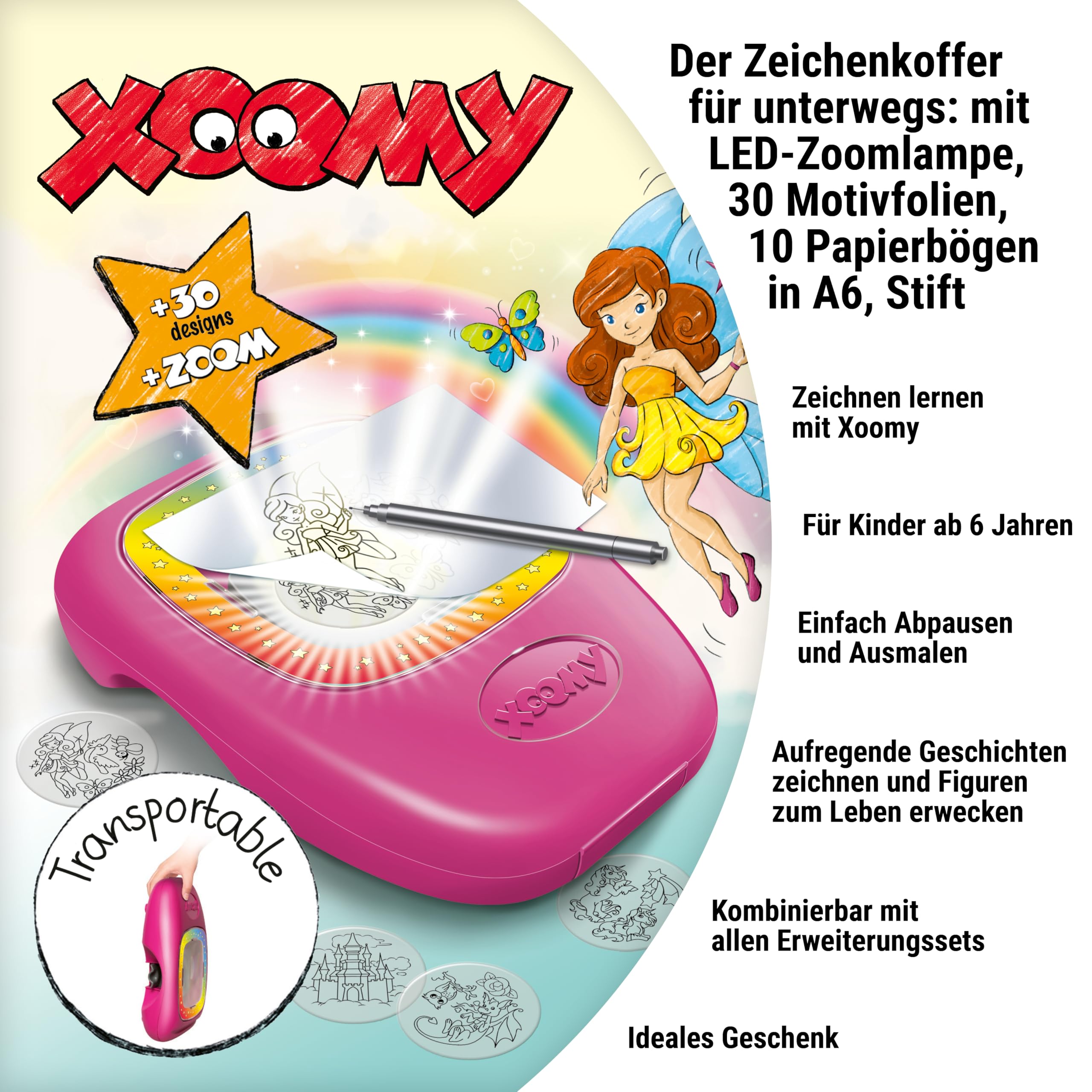 Ravensburger Xoomy Midi Magical Universe - Projektor zum Zeichnen toller Motive für Kinder ab 6 Jahren, kreatives Zeichnen und Malen für Mädchen und Jungen - 18146