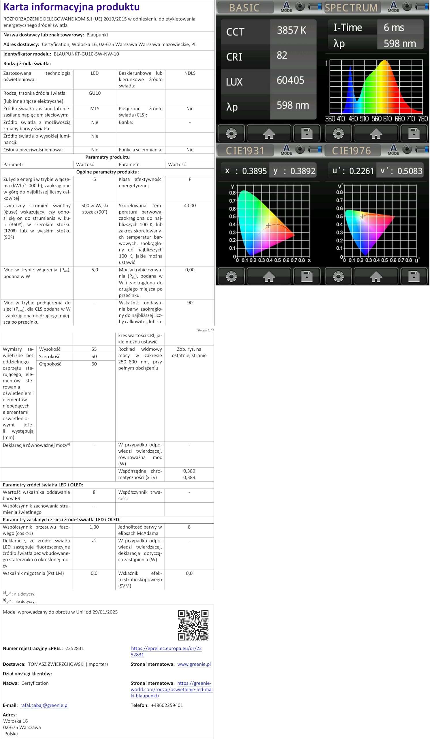 BLAUPUNKT LED GU10 Birne – Strahler – Reflektor – Tageslichtbeleuchtung – 5W – Ersatz für 50W – Naturweiß 4000K – Led Lampen – 475 Lumen – Energie- und Kostensparendes Licht – Spotlight – 10-er Pack