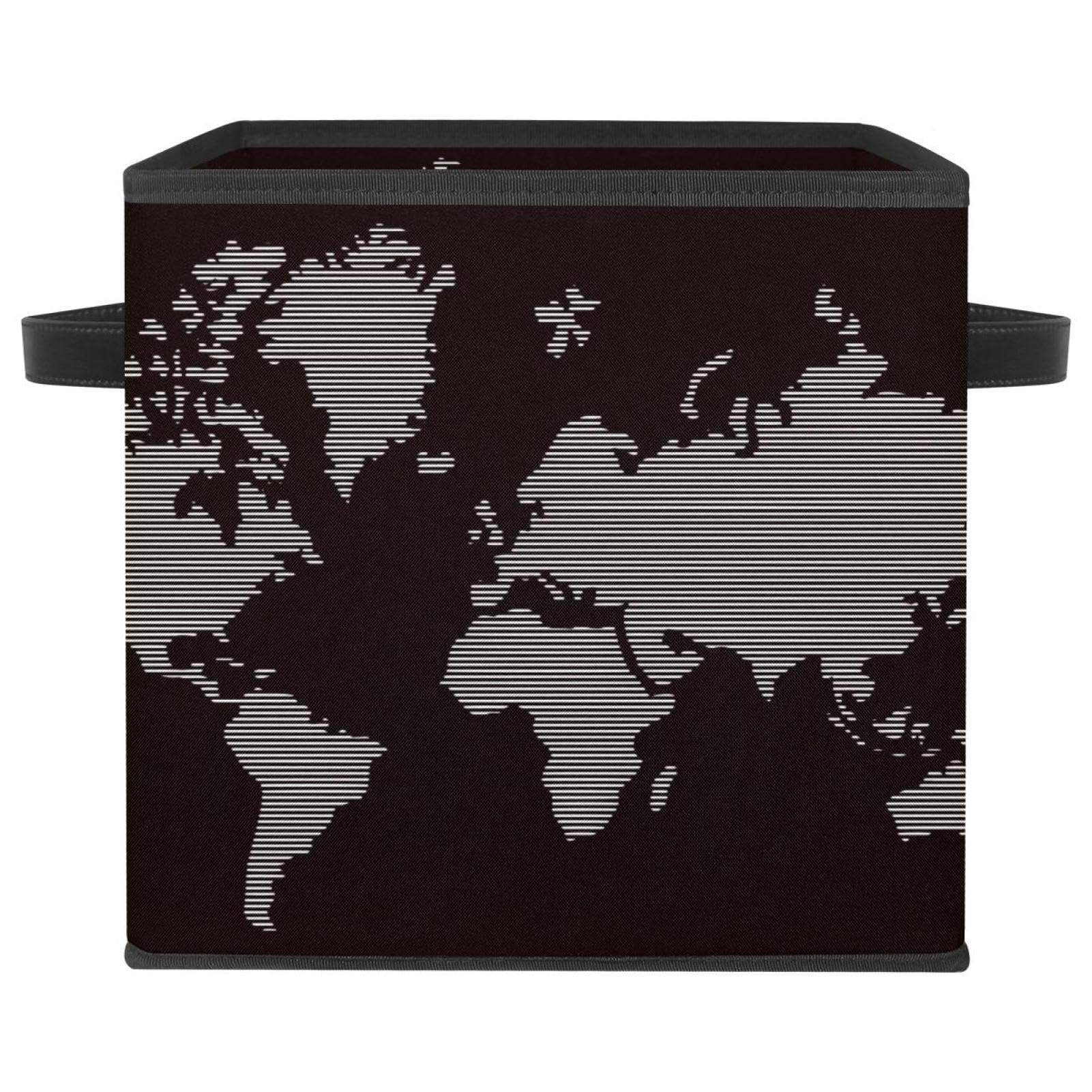 Boîte de rangement pliable motif carte du monde pour placard et chambre