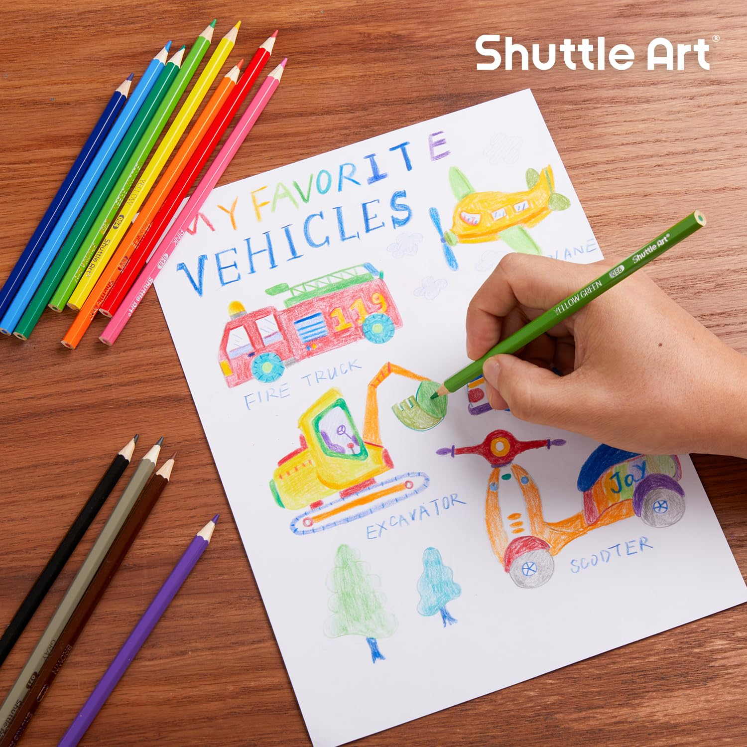 Shuttle Art Buntstifte Set, 144 Buntstifte Kinder, Farbstifte mit 12 Lebendigen Farben, 12er Packungen Holzstifte, Großpackung Buntstifte für Kinder, Schule und Weihnachten, Buntstifte schule 1 klasse
