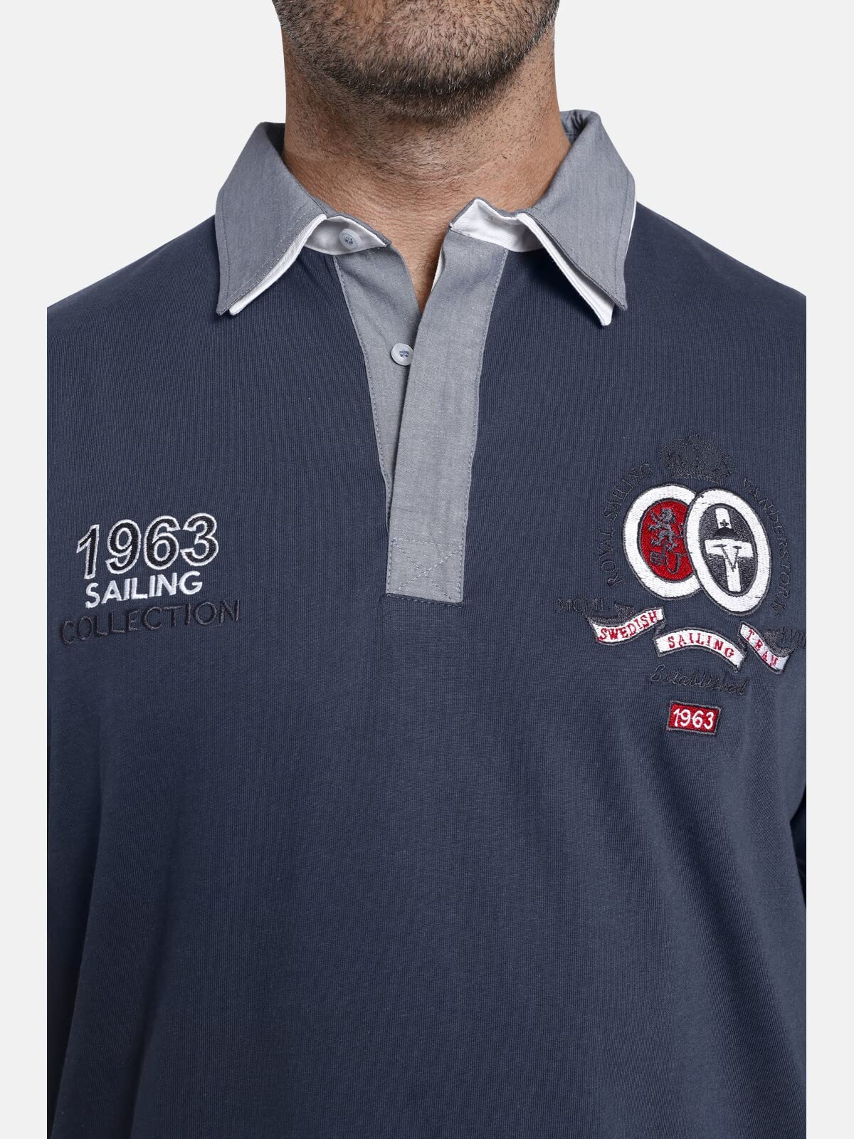 Jan Vanderstorm bluza męska fenno, niebieski, 6XL duże rozmiary
