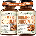 Turmeric Curcumin Supplement with Black Pepper Extract - High Potency Organic Turmeric 1200mg & 95% Curcuminoids for Joint & Digestive Health - Joint Support Supplement - 60 Curcuma Capsules - 2 Pack