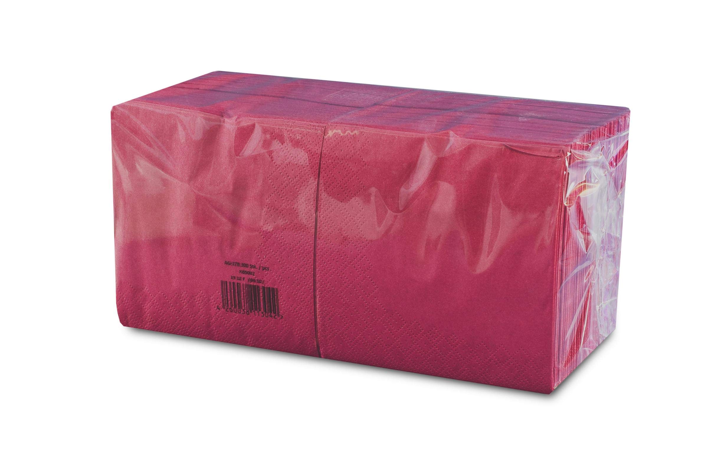 Serviettes de cocktail 24 x 24 cm, 2 couches, bordeaux