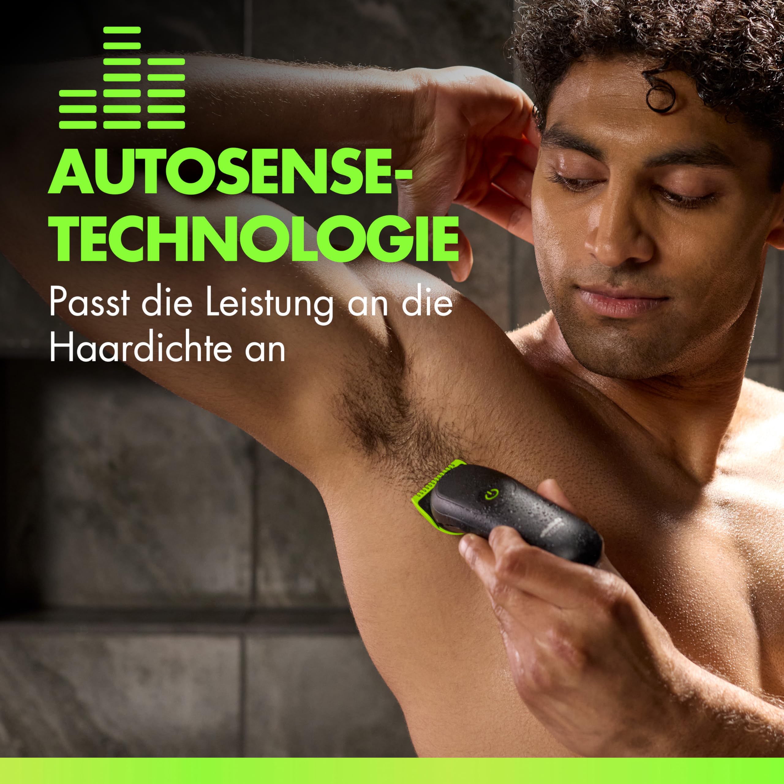 GilletteLabs i5 Body + Intimate Trimmer Herren mit SkinFirst-Technologie — Intimrasierer Mann für Körper & Intimbereich, Wasserdichte — Schwarz/Grün