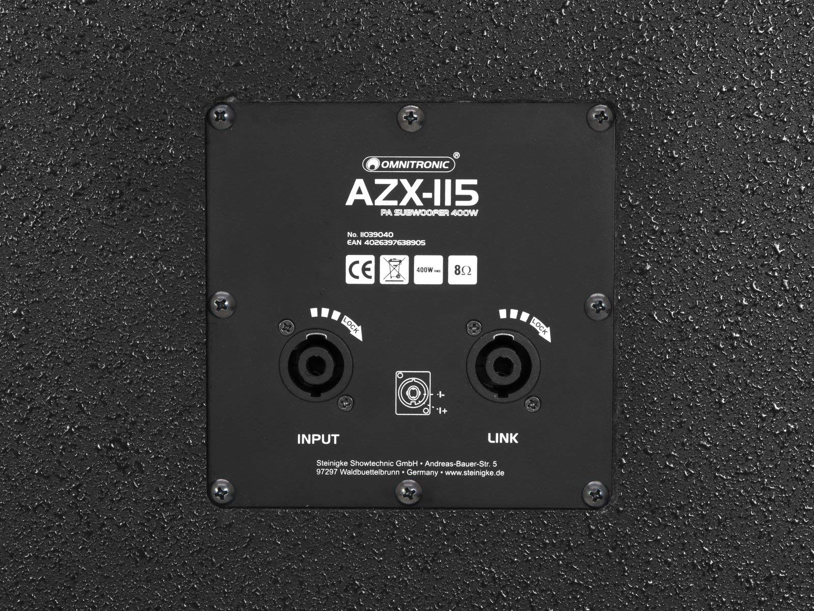 Omnitronic AZX-115 PA-Subwoofer 400W | 15"-Bassreflex-Subwoofer mit 400 W RMS, 8 Ohm | Mit 63-mm-Schwingspule