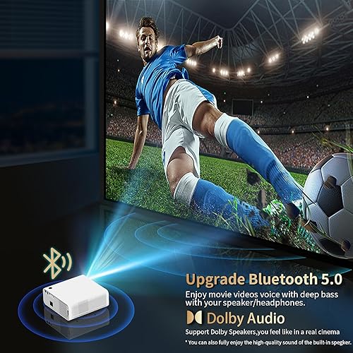 Miniatura 6 de Proyector 4K de 2100 Ansi con WIFI y Bluetooth, proyector de cine al aire libre, enfoque automático, ARC, audio DoIby, PPT, proyector de cine en