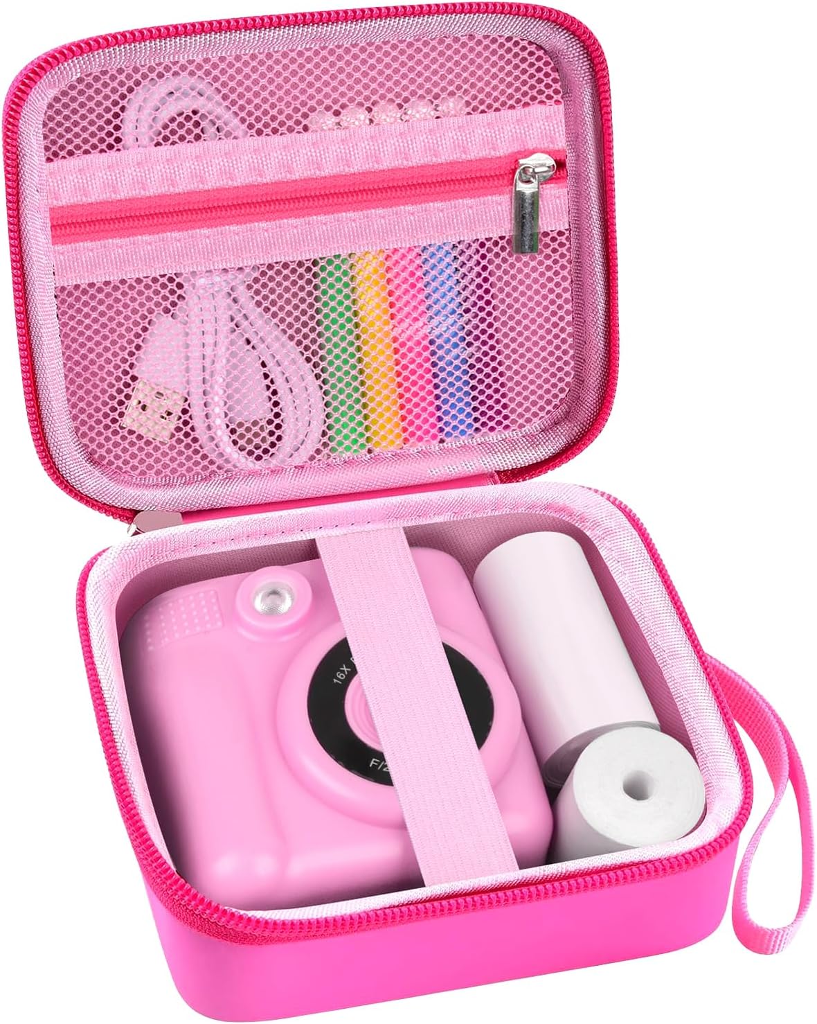 Kids Instant Print Camera Case Compatible with ESOXOFFORE for Dylanto for DUDUDRAGON for GKTZ for ETIKEZ for Dafotil for Careenoah Digital Video Prints Paper Bag (Box Only) Rose Red