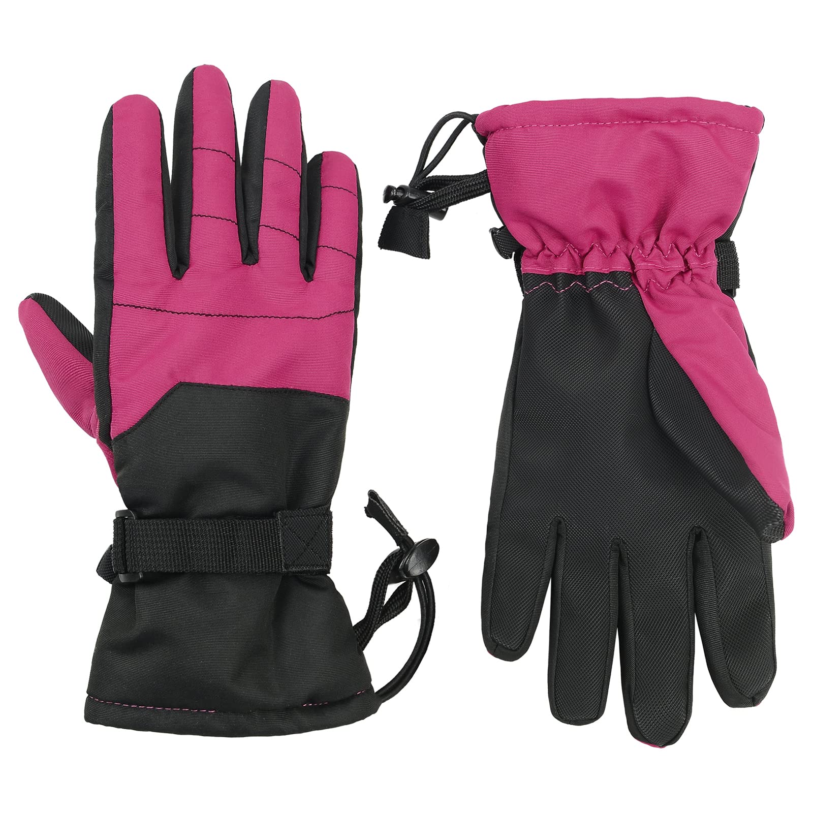 Guanti invernali per bambini impermeabili per ragazzi e ragazze, guanti da sci da neve, guanti caldi da neve, colore rosa M