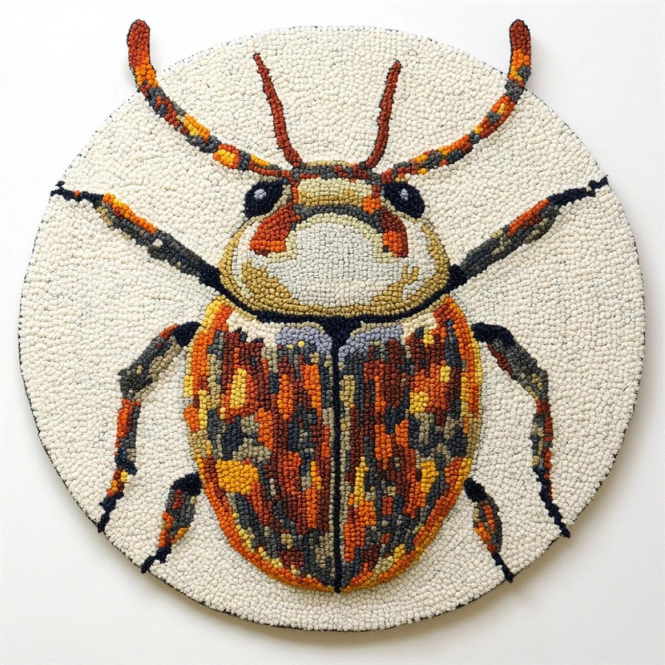 Kitquiver Latch Hook Carpet Kits Cartoon Insects 60x60cm