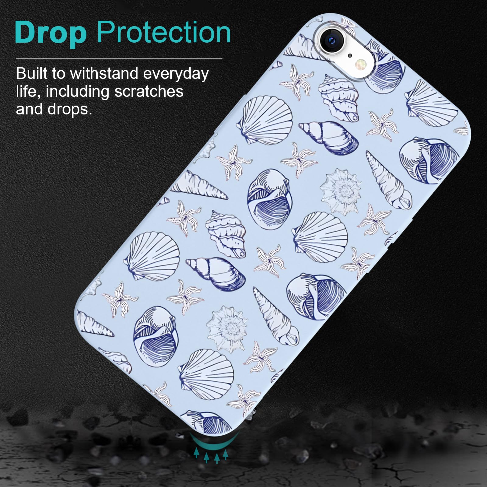 Amazon.com: lioscre 2 Packs Ocean Shells Starfish Pattern Phone