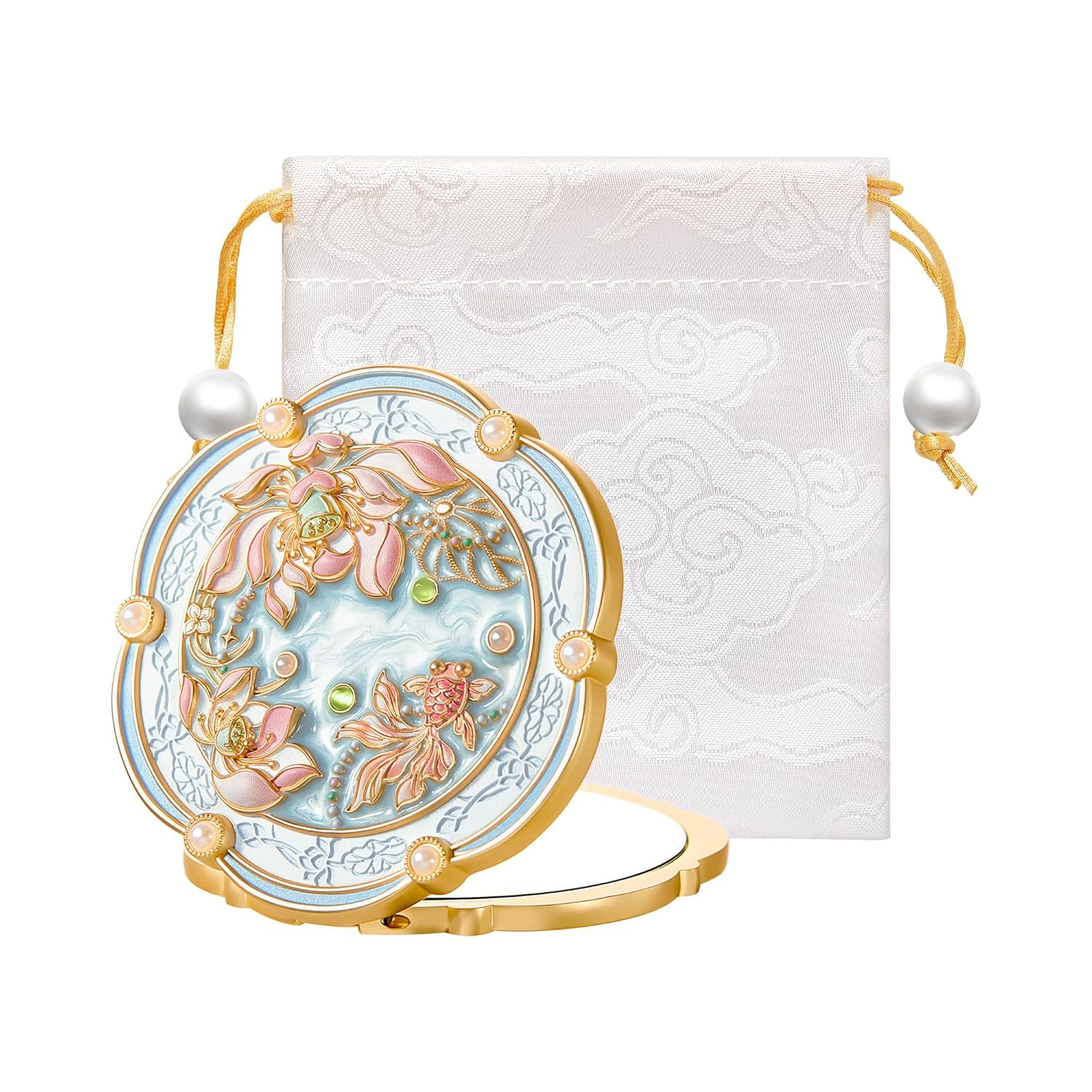 Aeisage Pocket Mirror for Women Small Travel Mirror Magnifying Van Gogh Irises Flower Purse Mirror Compact Unique Gift for Artistic Mom