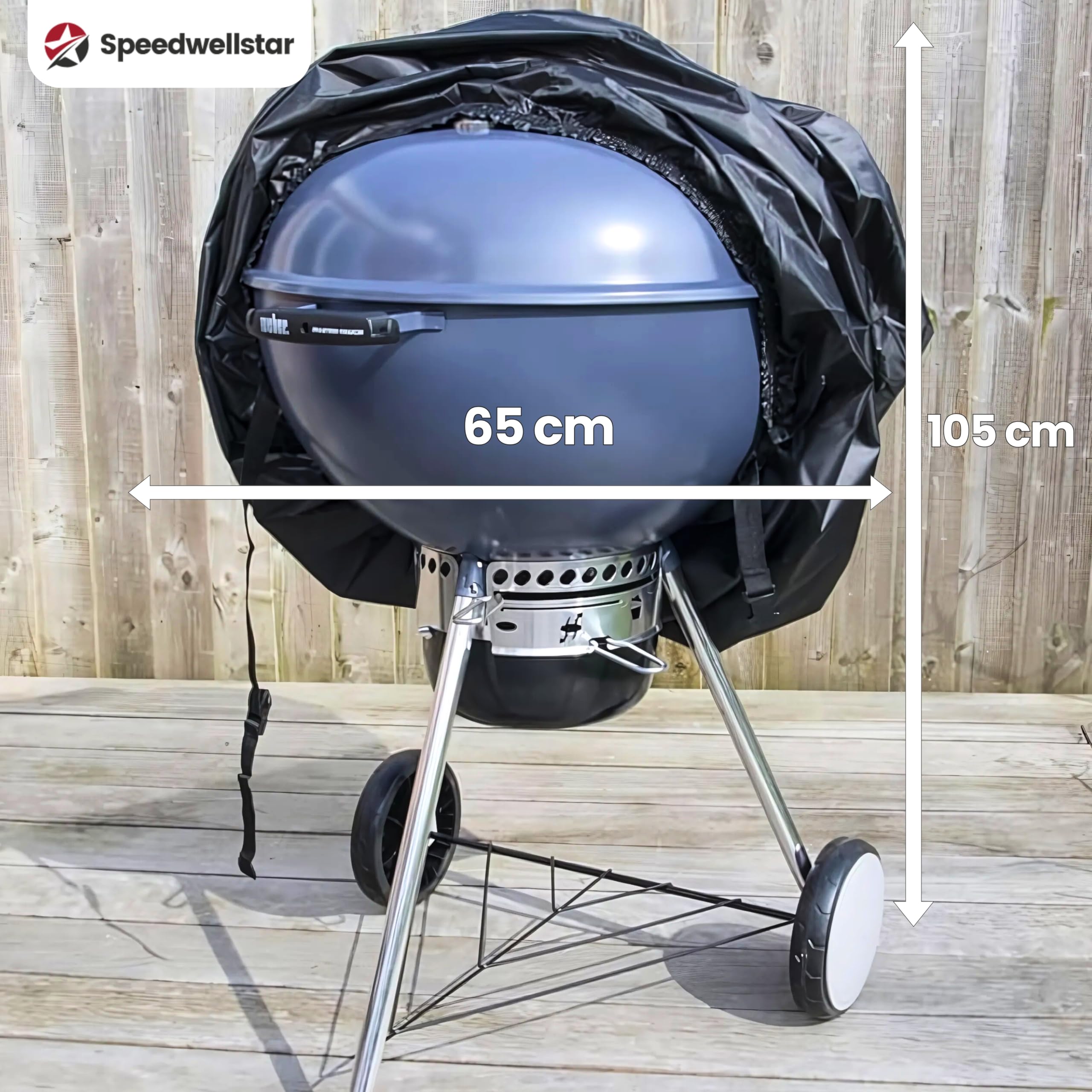 Copertura per barbecue rotonda nera da 70x70 cm, resistente copertura protettiva per barbecue a gas Oxford 210D, copertura impermeabile per griglia, a | Leroy Merlin