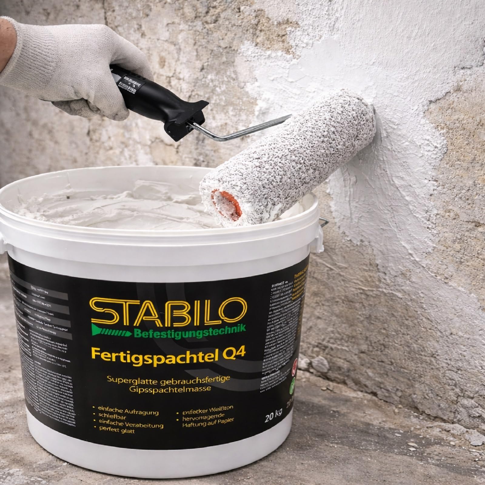 Spachtel Masse 25 kg Fertigspachtel Super Finish Q4 Gips Glätt Flächen Füll Spachtel Masse 25 kg Fertigspachtel Super Finish Q4 Gips Glätt Flächen Füll