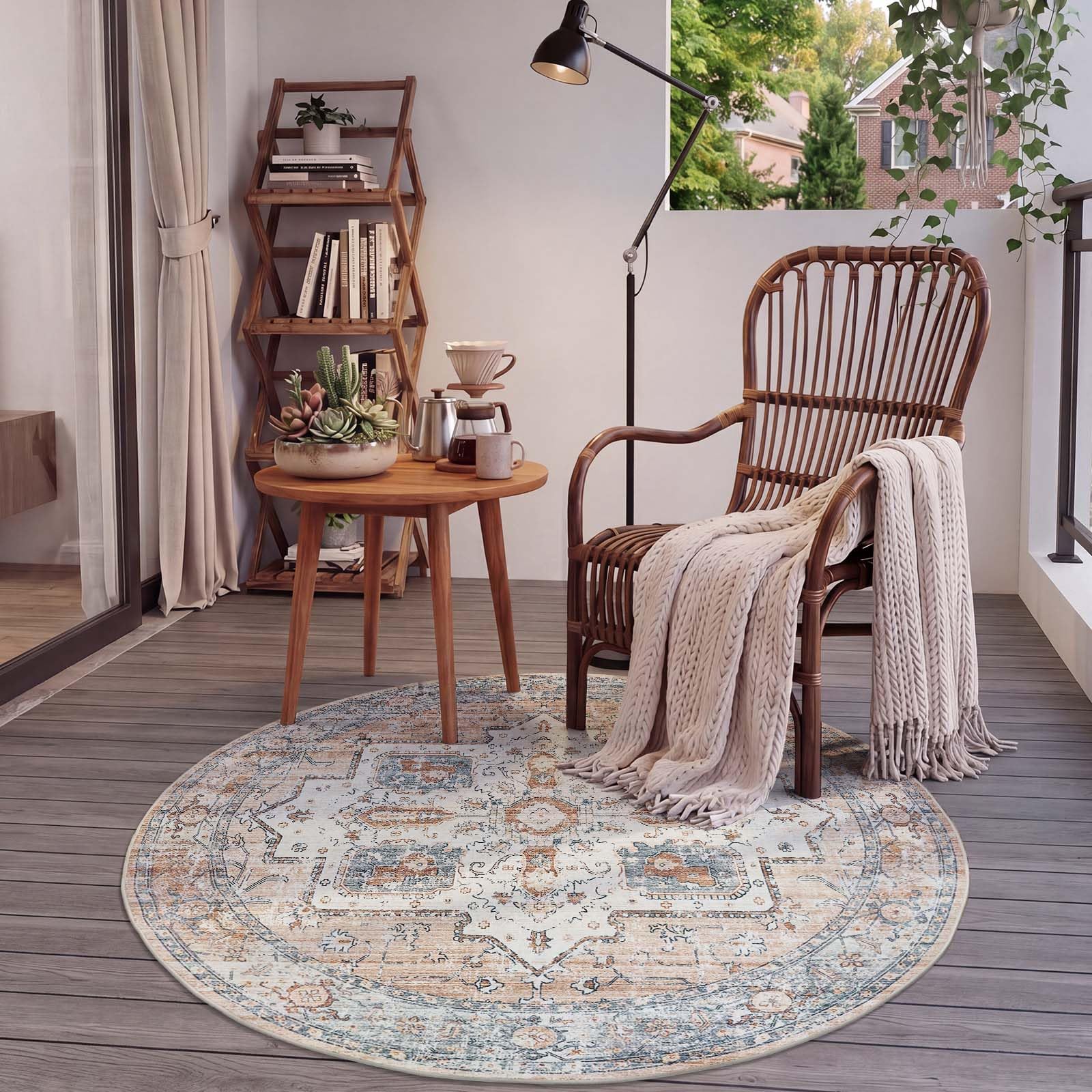Amazon.com: jinchan Round Rug 4ft Area Rug - Machine Washable 4