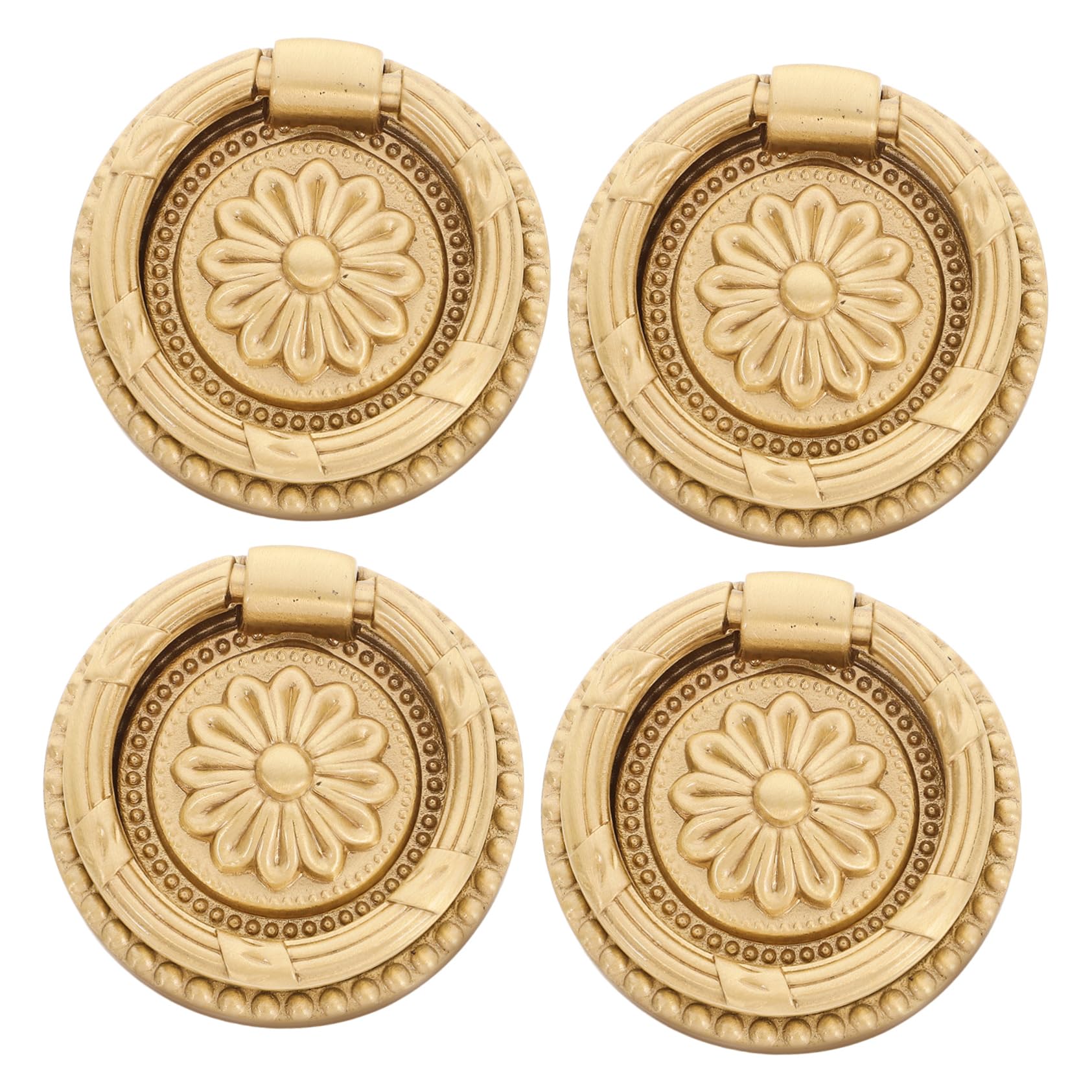 Boutons de meuble métal à motif floral vintage aux finitions ciselées