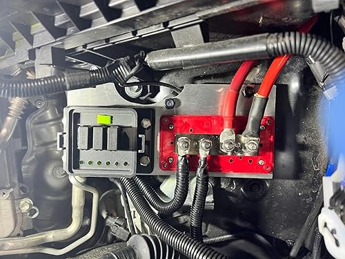 Miniatura 6 de Barra de bus de 300 A, bloque de distribución de energía impermeable de 12 V CC, 4 x M8 (516 pulgadas), 4 pernos de barra colectora resistente,