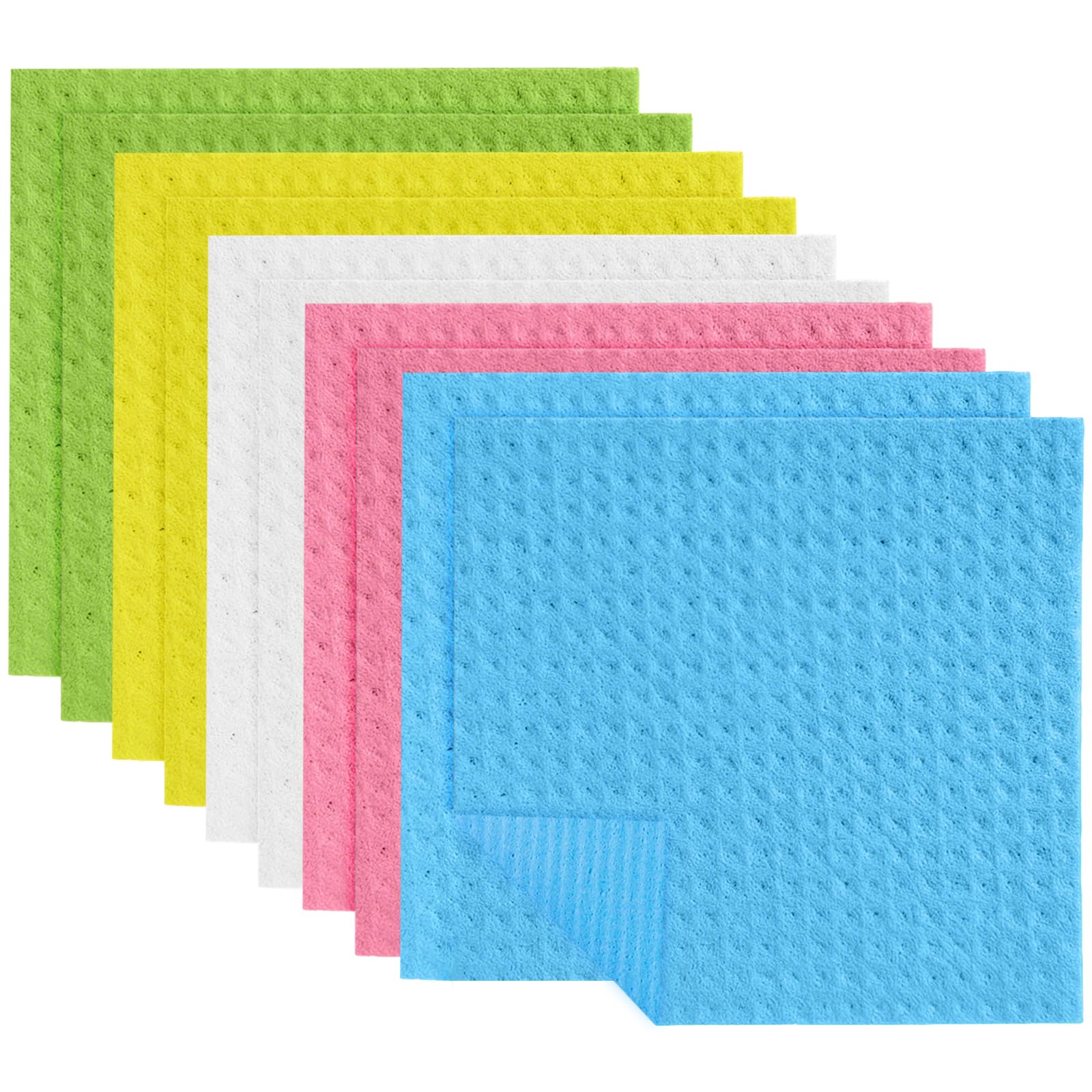 Azoisuwr 10 Pack Swedish Dishcloths, Reusable Absorbent Cloth, Fast Drying Eco Cloths Dishcloth Paper Towels For Dishes & Surfaces (5 Colours)