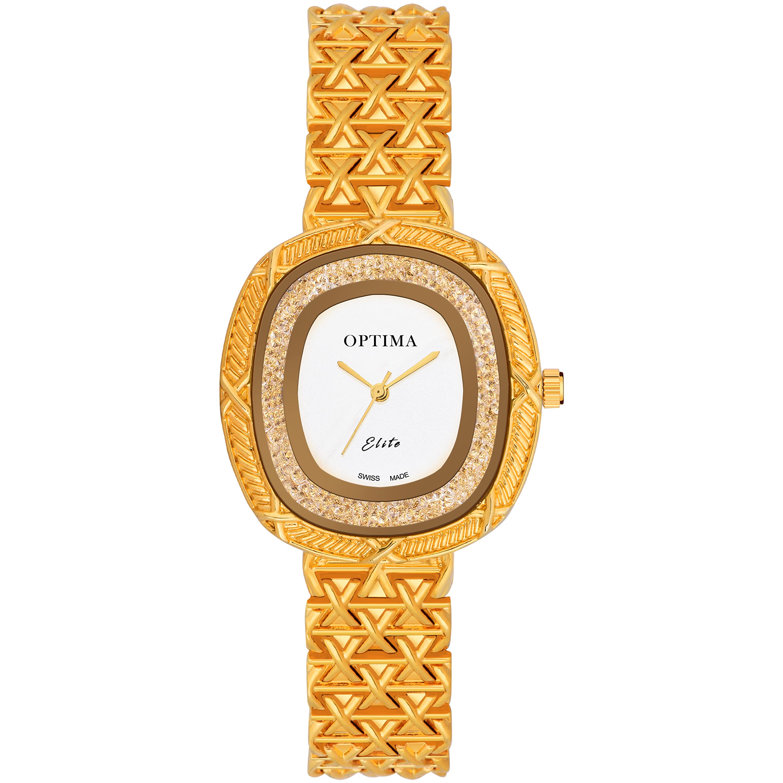 OPTIMA Elite Series Regalia Collection Analog Watch - for Women (Golden/White-1) (B0C4Y9RL8R) Amazon Price History, Amazon Price Tracker