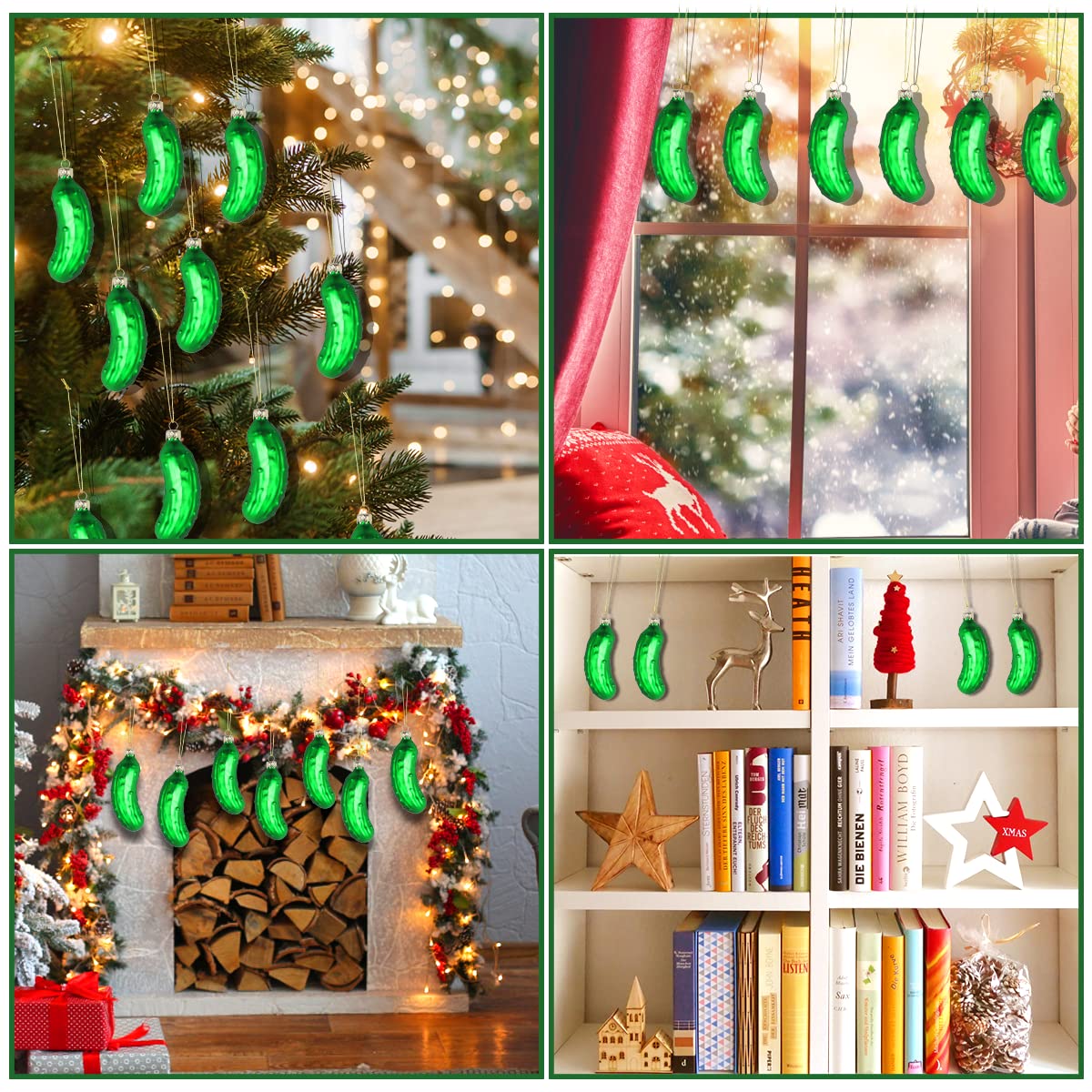 3 Pcs Ornements Cornichon De Noël Peluche - Tradition Drôle Arbre De Noël