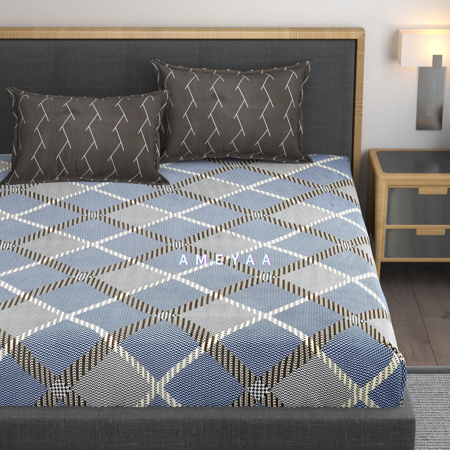 King Size Fitted Bedsheet - Premium Cotton Feel -19