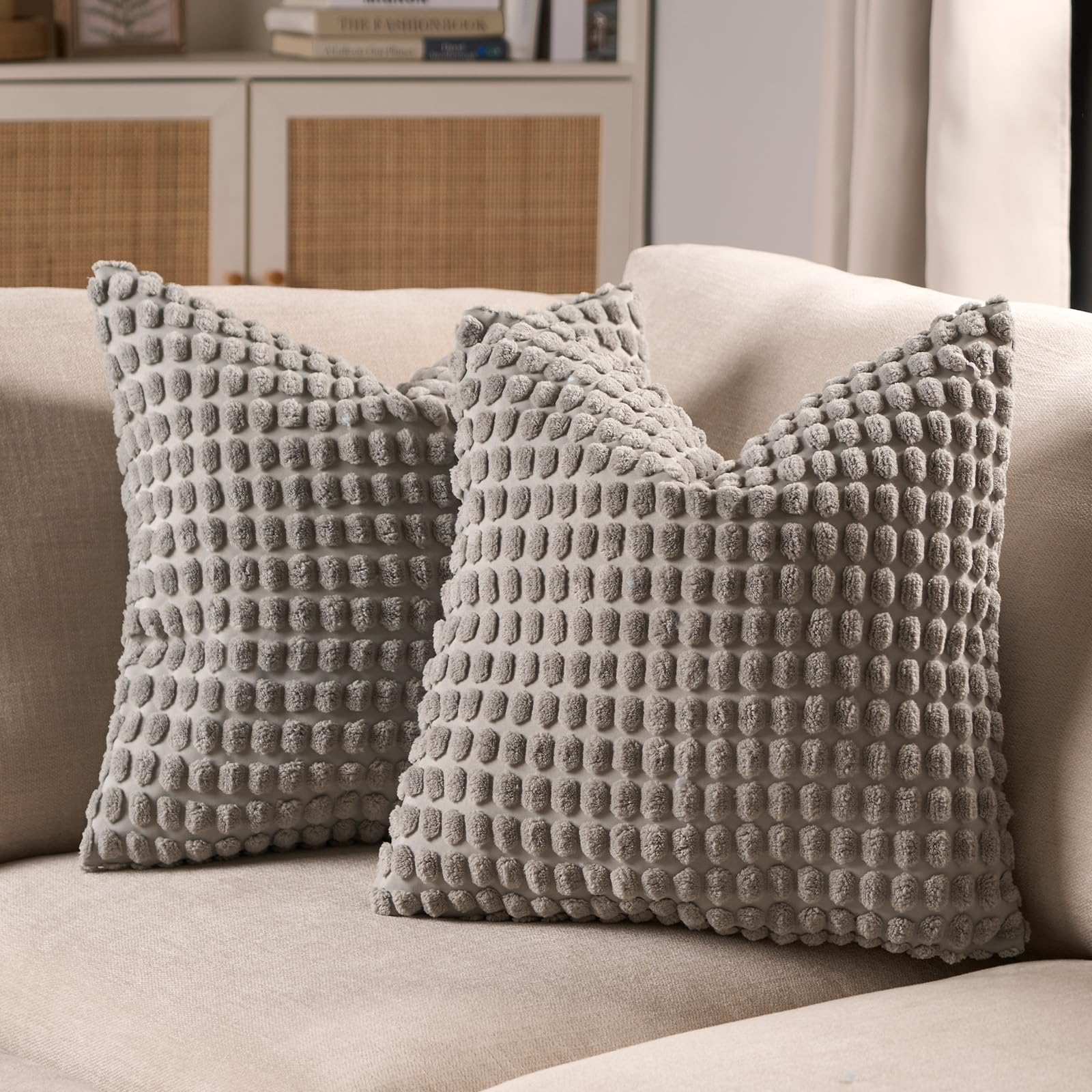 OHS 2 Pack Bobble Cushion Cover Grey45 X 45Cm from B&Q