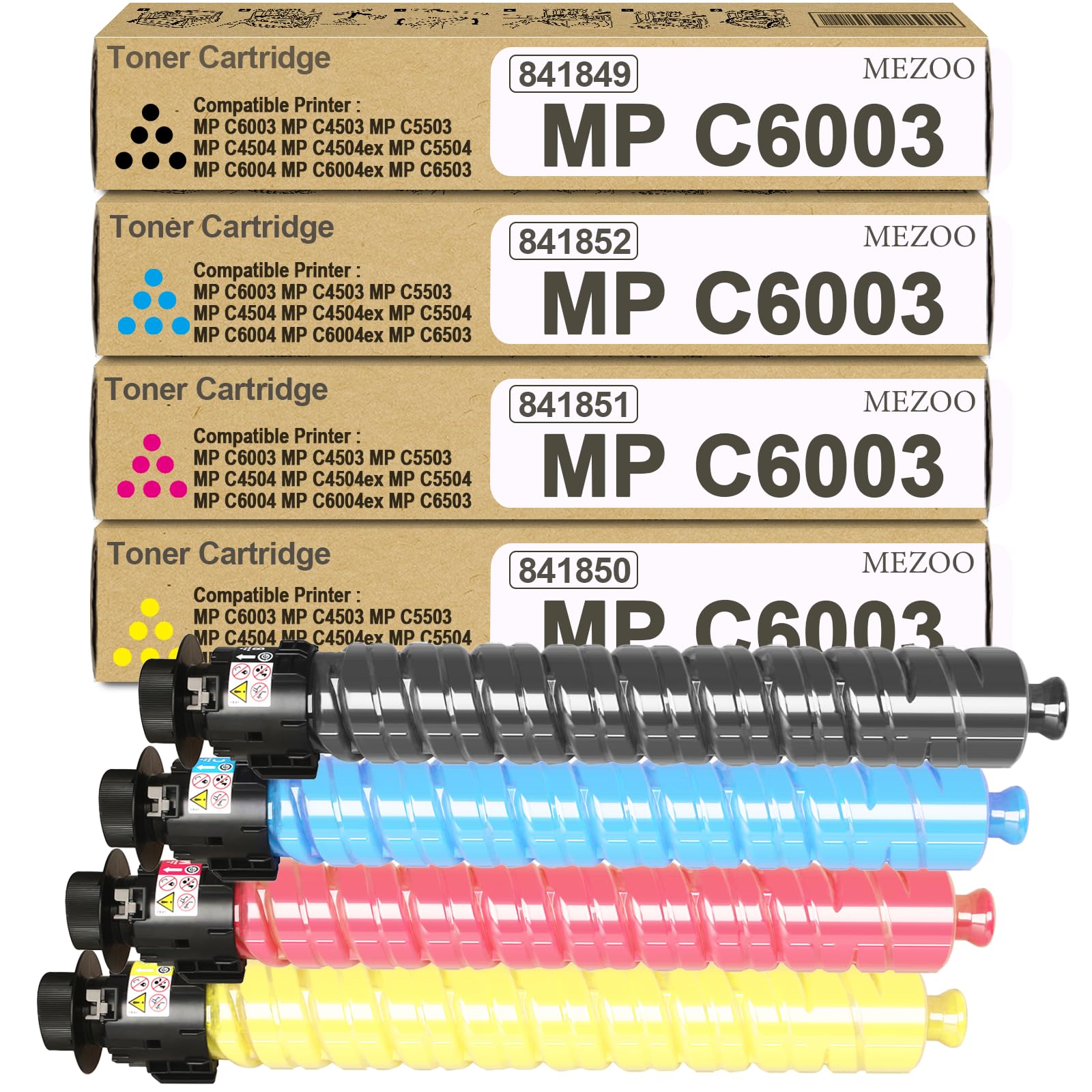 MEZOO MP C6003 Toner Cartridge High Yield 841849 841850 841851 841852