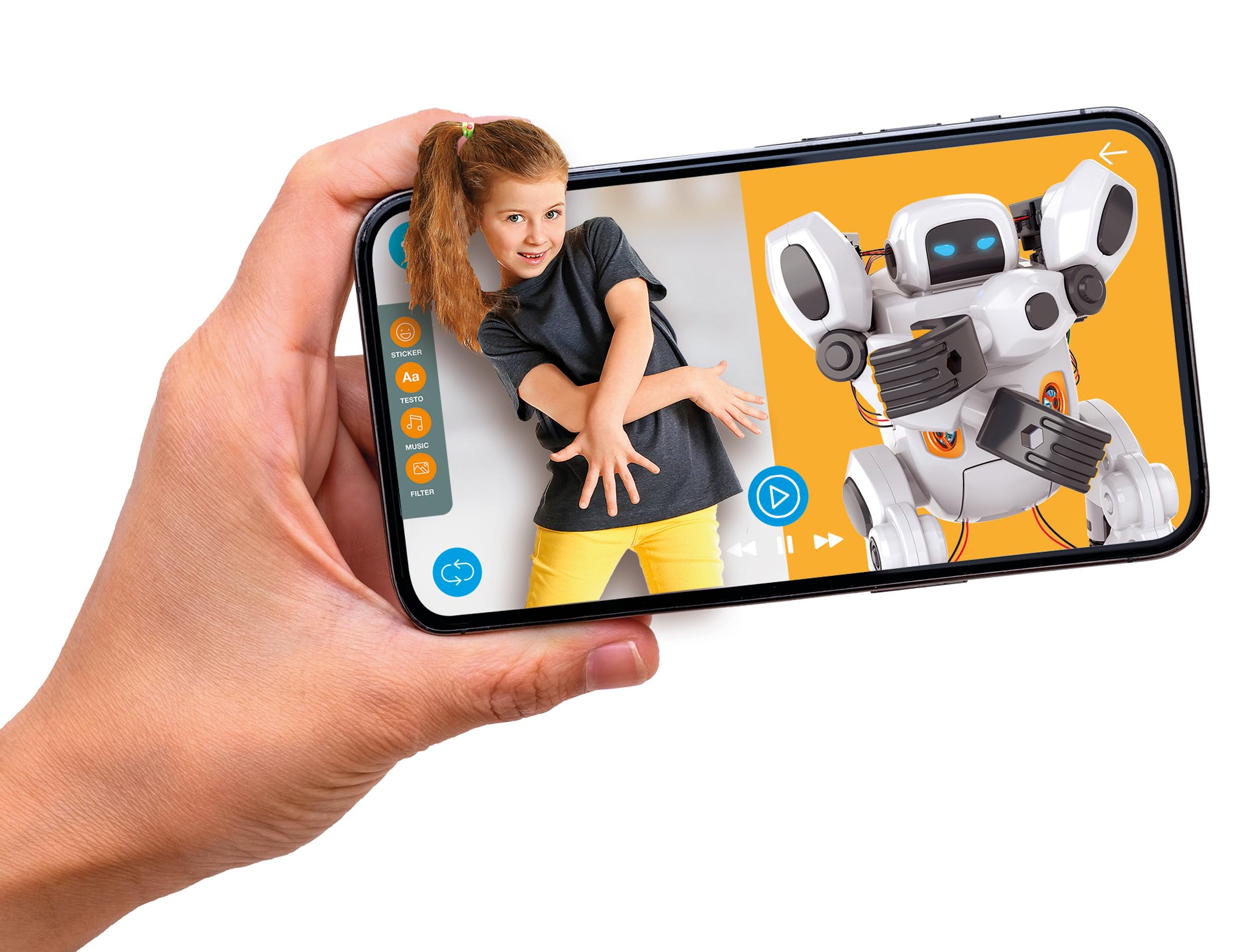 Clementoni Galileo AIRO - Mein interaktiver K.I. Roboter - Trainierbar mit künstlicher Intelligenz, erkennt Gesten- & Sprachsteuerung - Robotik-Spielzeug für Kinder ab 8 Jahren 59351