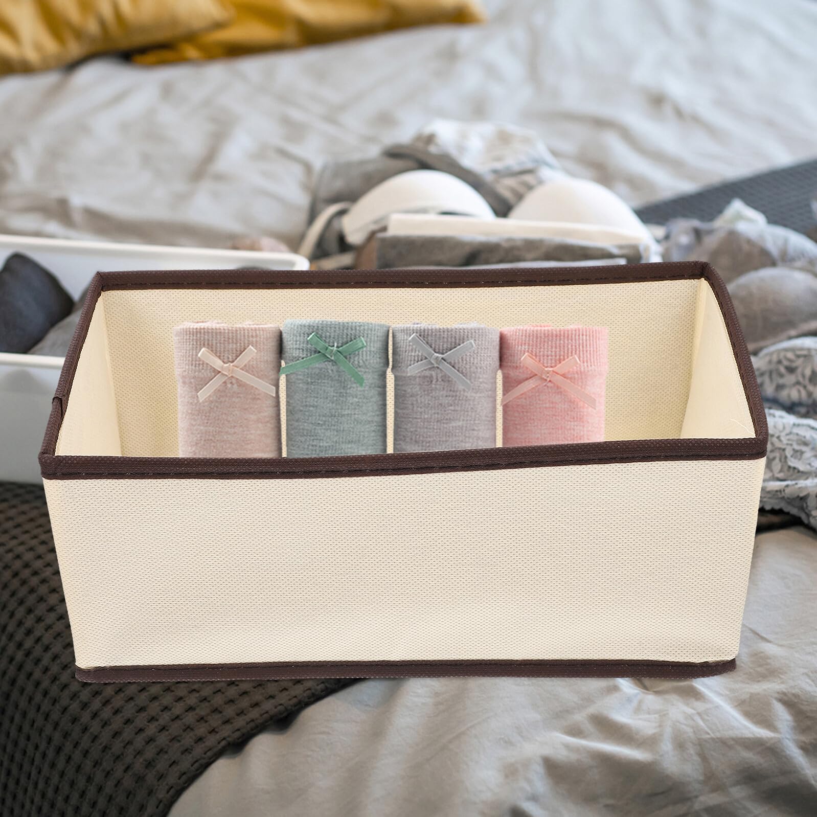 Baluue 6pezzi Contenitori per Vestiti Pieghevoli Scatole Portaoggetti Scomparti Organizer per Vestiti per Ragazza Custodie Porta-contenitori Scatole Porta-biancheria Intima