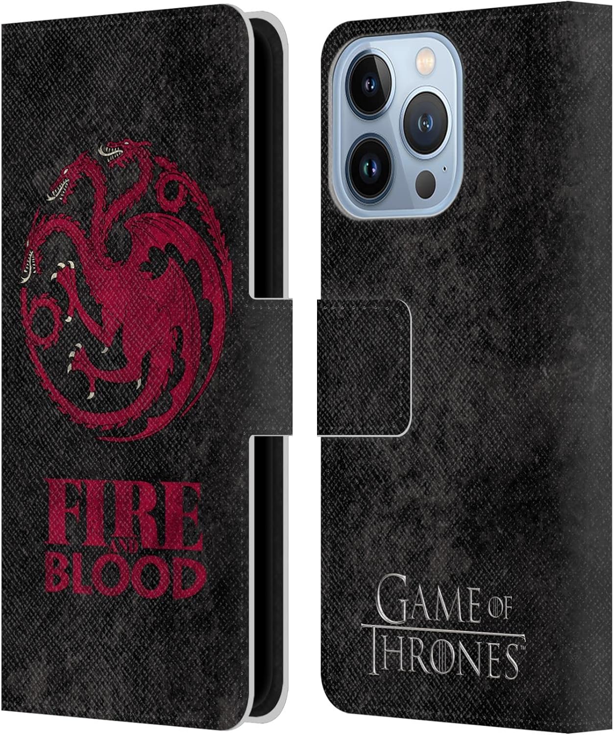 Head Case Designs Officially Licensed HBO Game of Thrones Martell Dark Distressed Look Sigils Leather Wallet Case Compatible with Apple iPhone 13 Pro