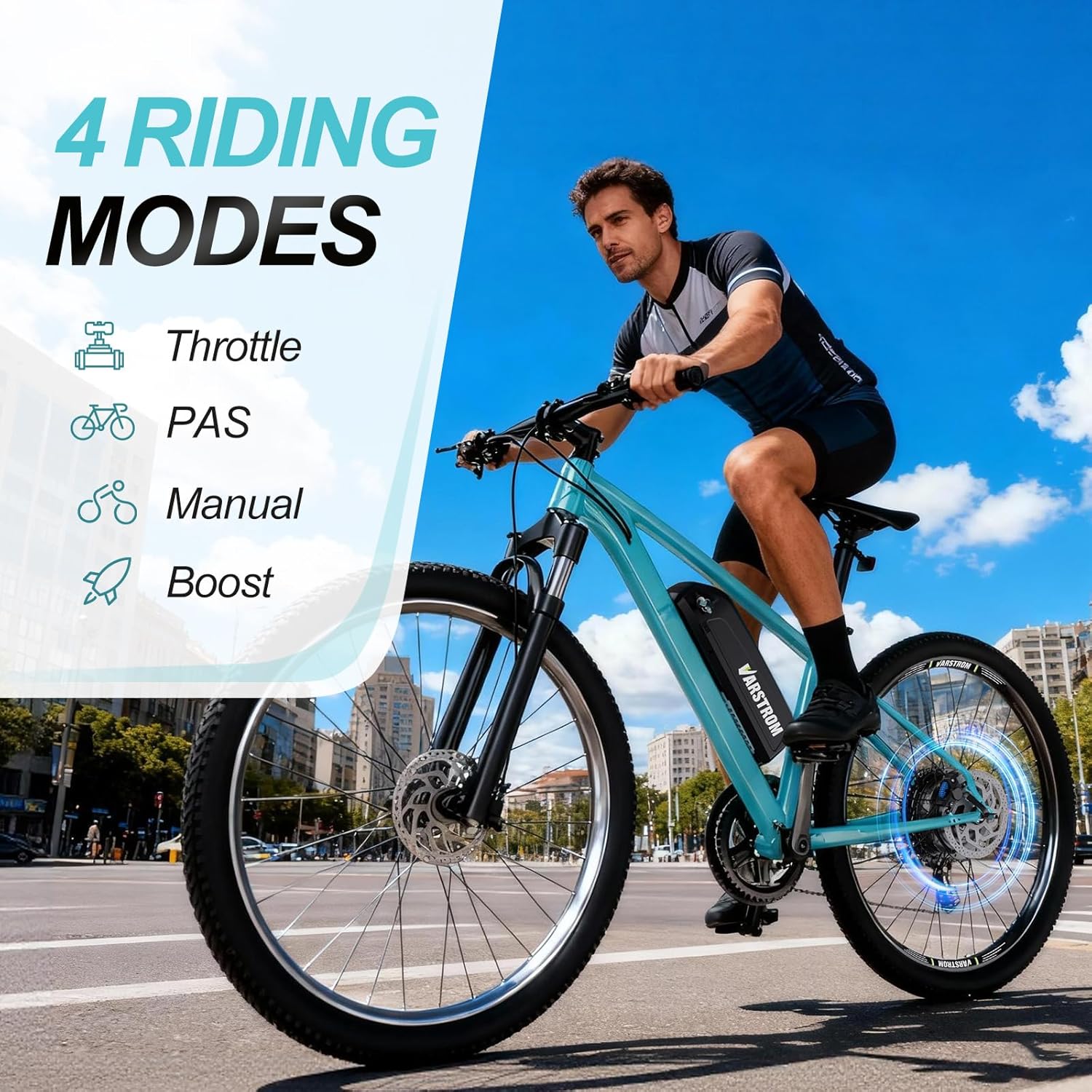 Four Riding Modes: Throttle, PAS, Manual, Boost