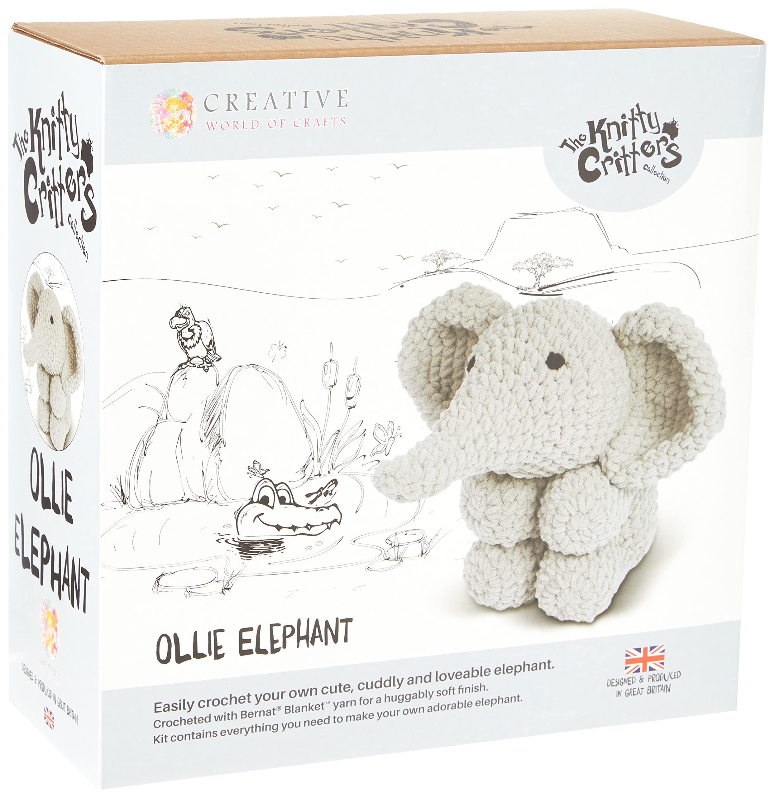 Éléphant Ollie Knitty Critters kit de tricot pour peluche DIY