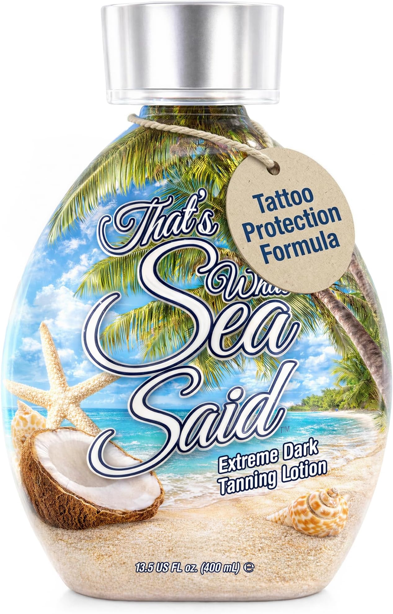 DARK TANS EXCLUSIVE That’s What Sea Said ning Lotion Accelerator - For Indoor ning Beds and Outdoor Sun - Safe for Face, Body and Tattoos - With Coconut Oil - No Bronzer