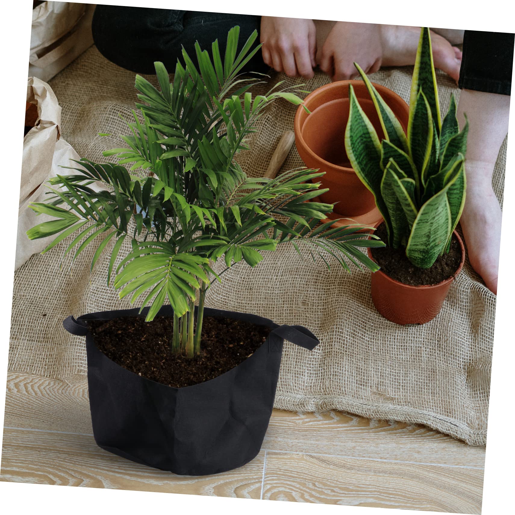 Abaodam Pochette de Plantation en Feutre 40x30cm, Lot de 5 Noir