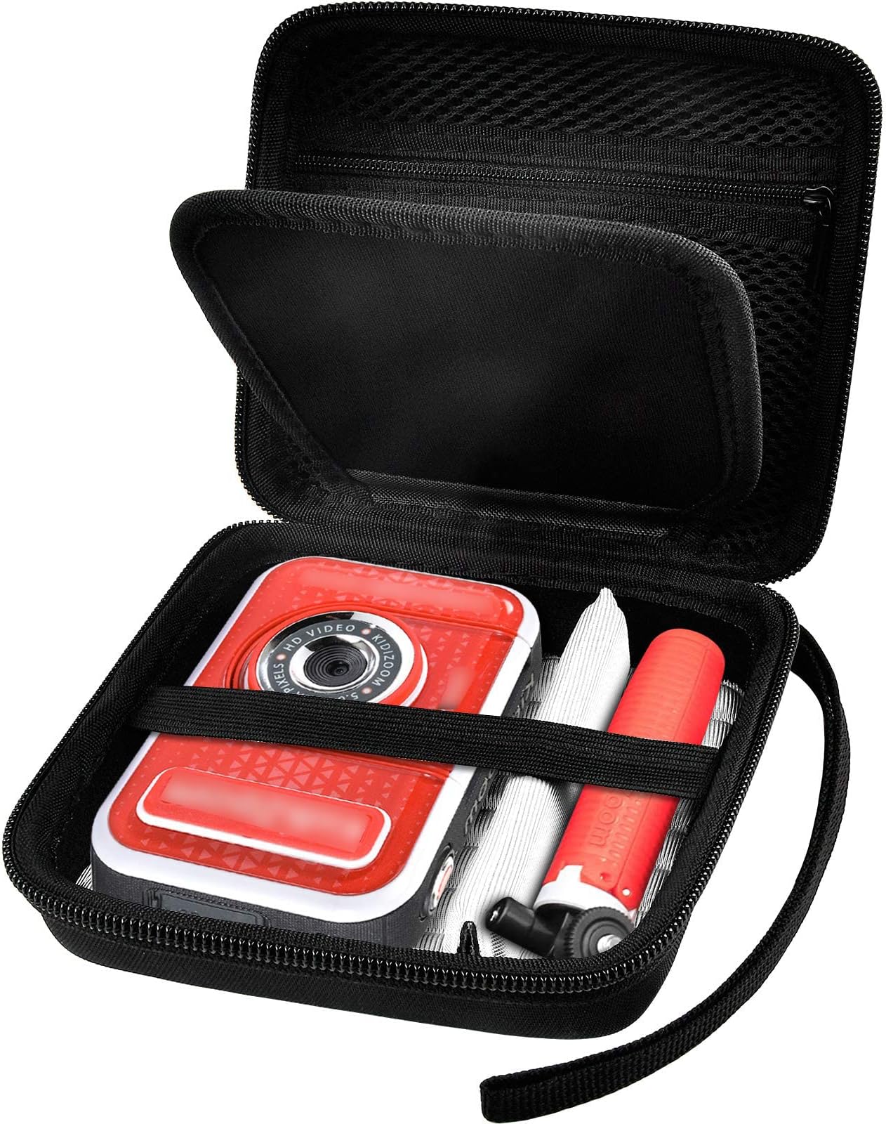 Kid Toy Camera Case for VTech Kidizoom Creator Cam Video Camera, Hard Travel Carrying Storage with Accessories Pocket - Black