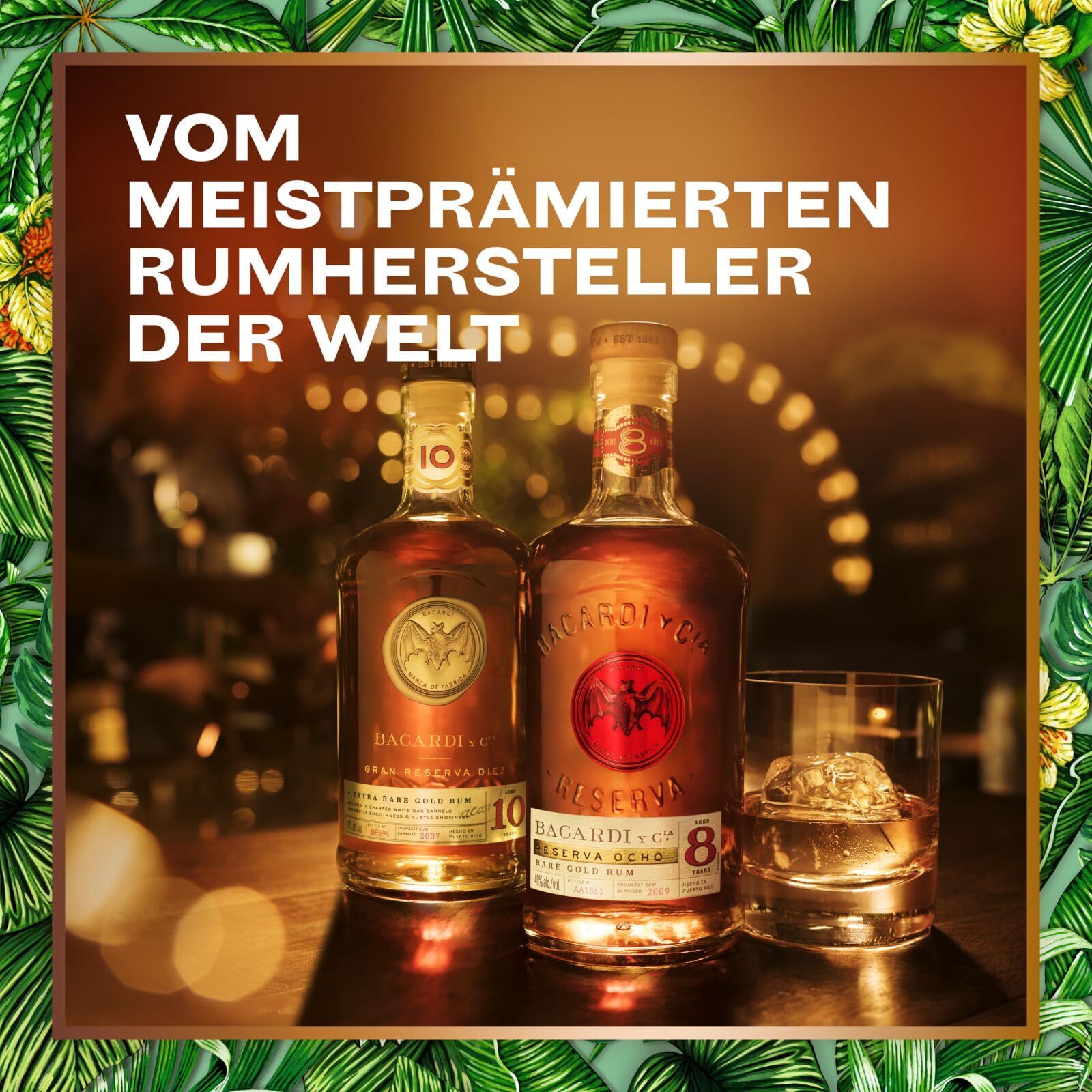 BACARDÍ Reserva 8 Jahre alter Premium Caribbean Rum, 40% Vol., 70 cl/700 ml, im Eichenfass gereifter Karibik-Rum, 8 Jahre unter karibischer Sonne gelagert, ideal als Geschenk