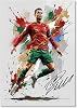 Cristiano Ronaldo Art Style Signed Poster Print | Portugal Football Art Gift | CR7 Soccer Memorabilia Merchandise | Limited Edition Autograph Wall Art Home Decor (A4 Unframed)